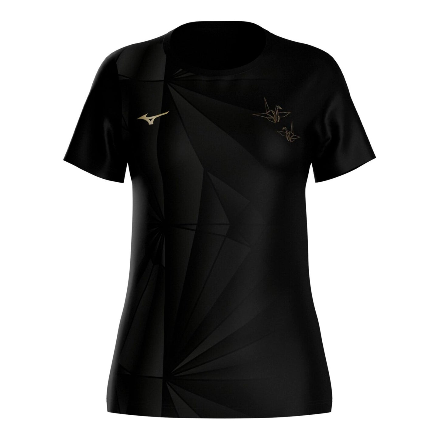 Mizuno Active DryAeroFlow Graphic Laufshirt Damen - schwarz, gold