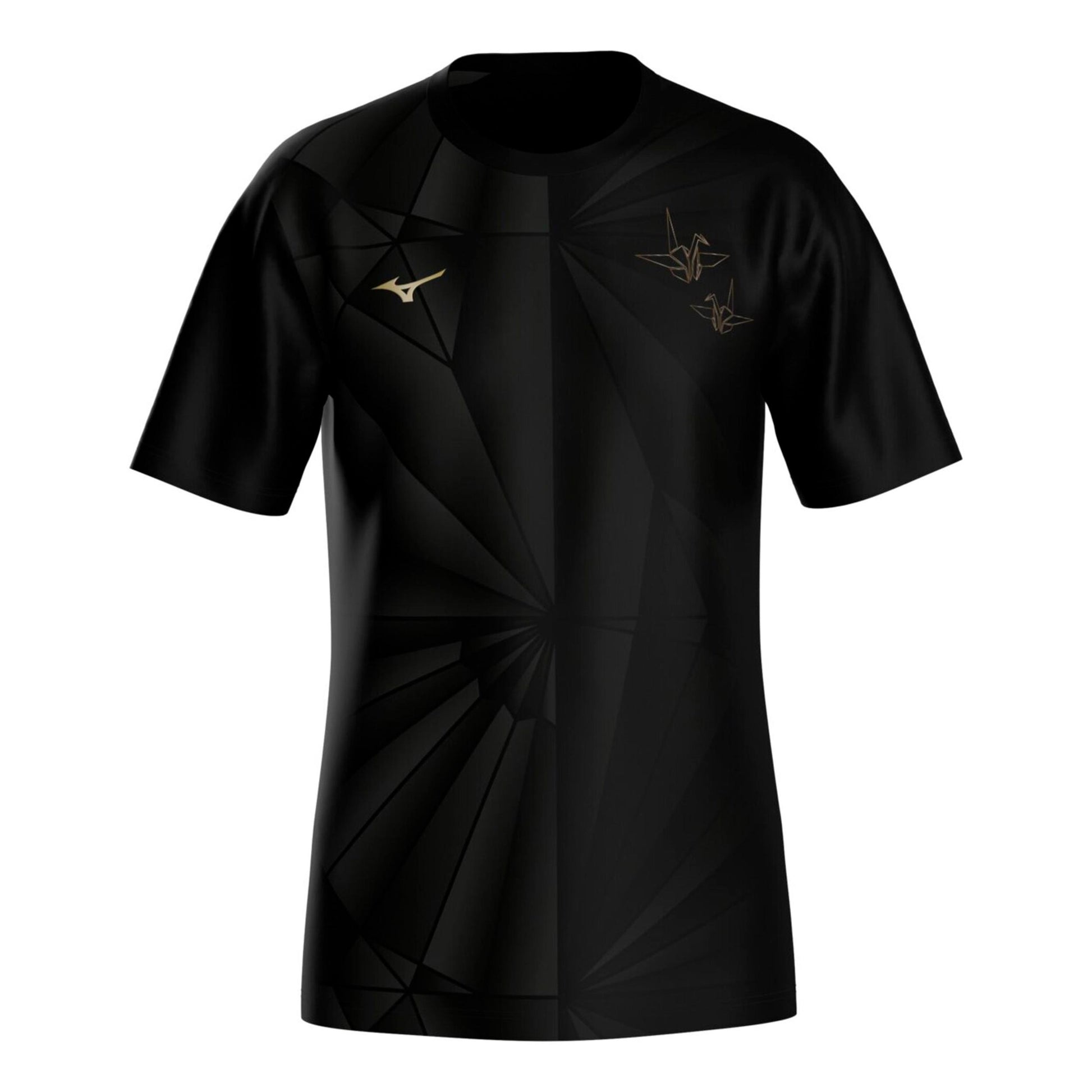 Mizuno Active DryAeroFlow Graphic  Laufshirt Herren - schwarz, gold
