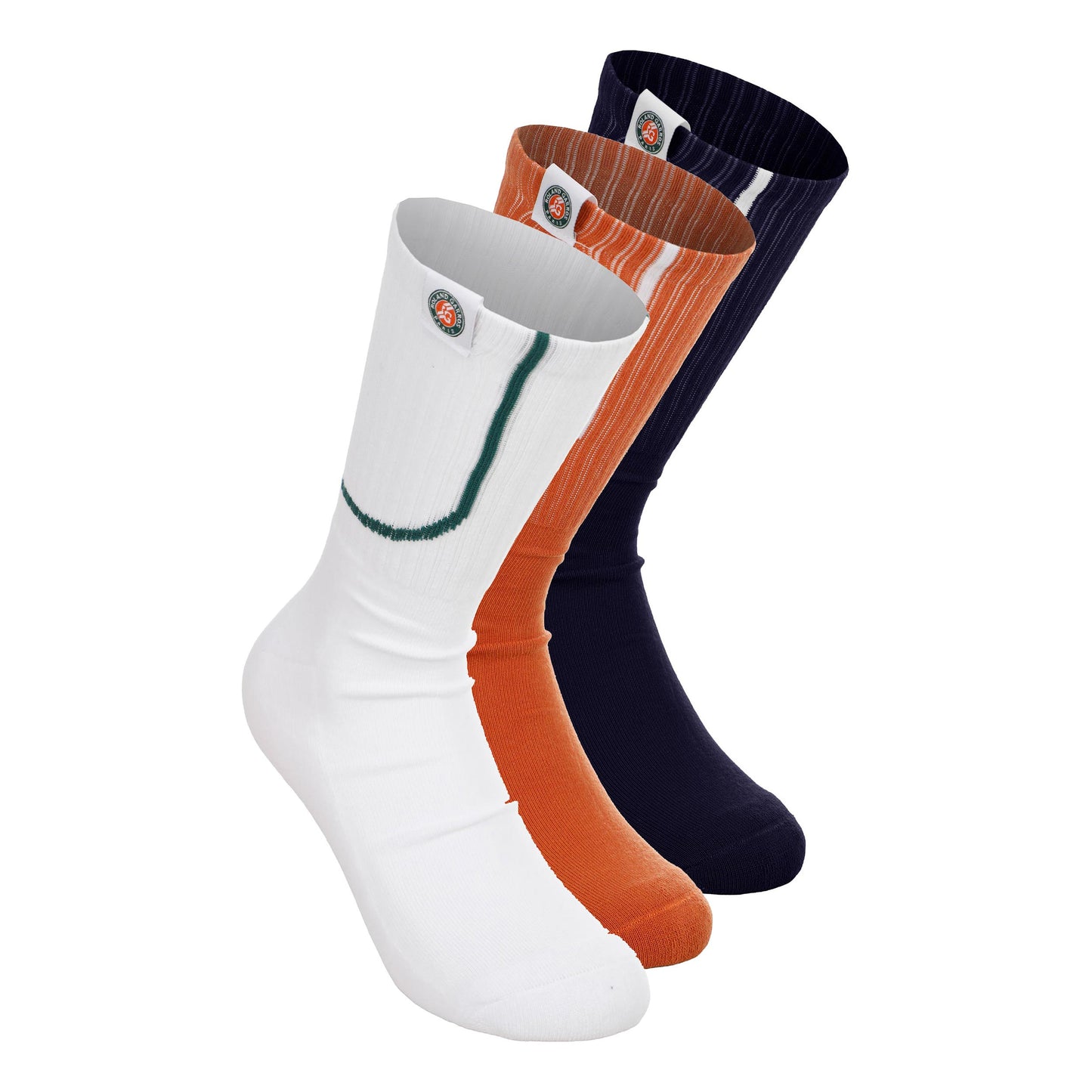 Roland Garros Tennissocken 3er Pack Unisex - weiß, dunkelblau