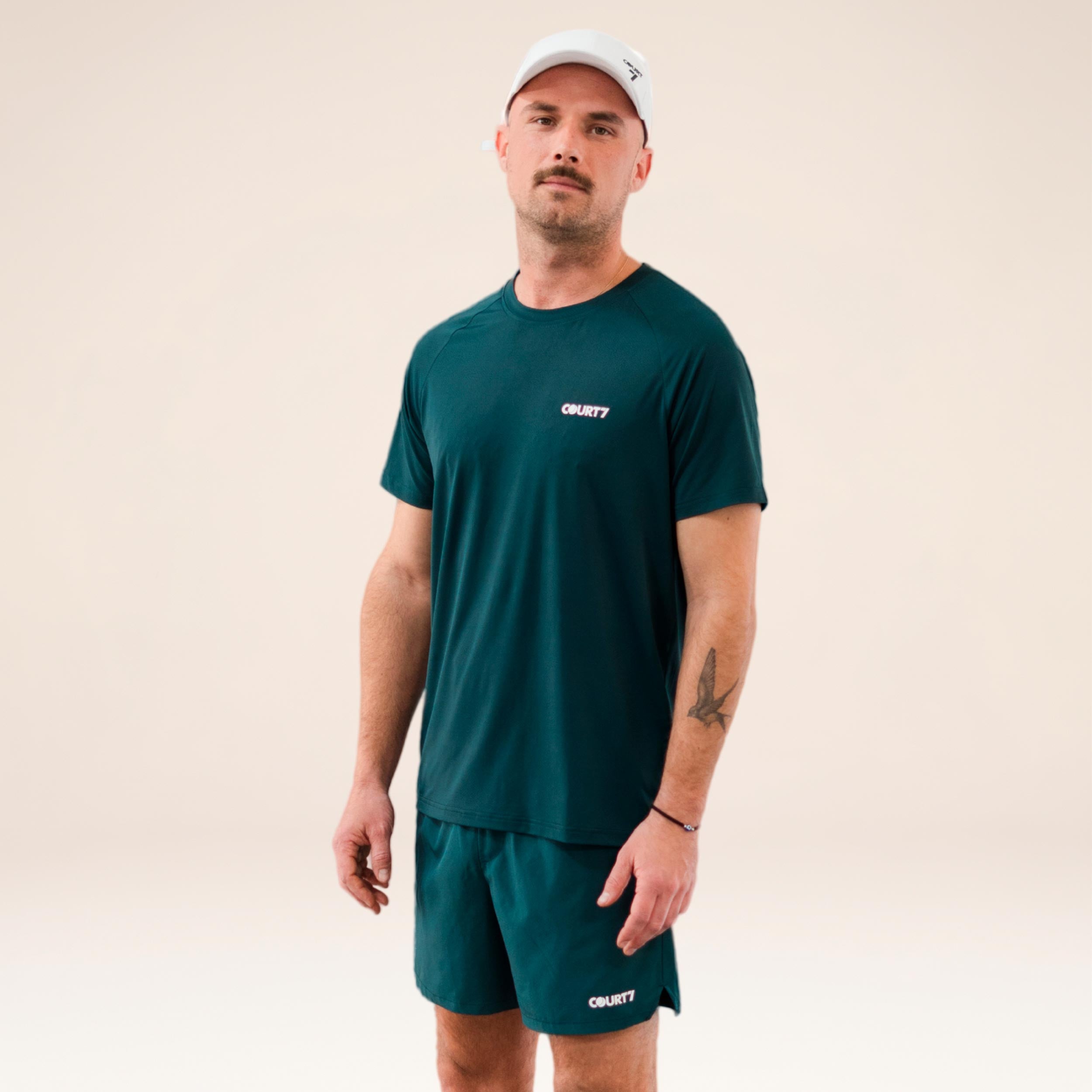 COURT7 Performance Solid T-Shirt Herren - dunkelgrün
