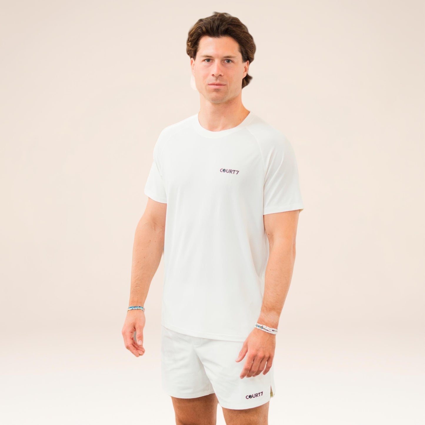 COURT7 Performance Solid T-Shirt Herren - offwhite