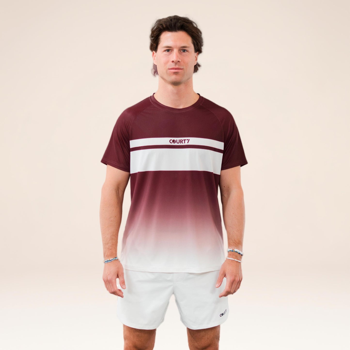 COURT7 Performance Gradient Stripe T-Shirt Herren - rot