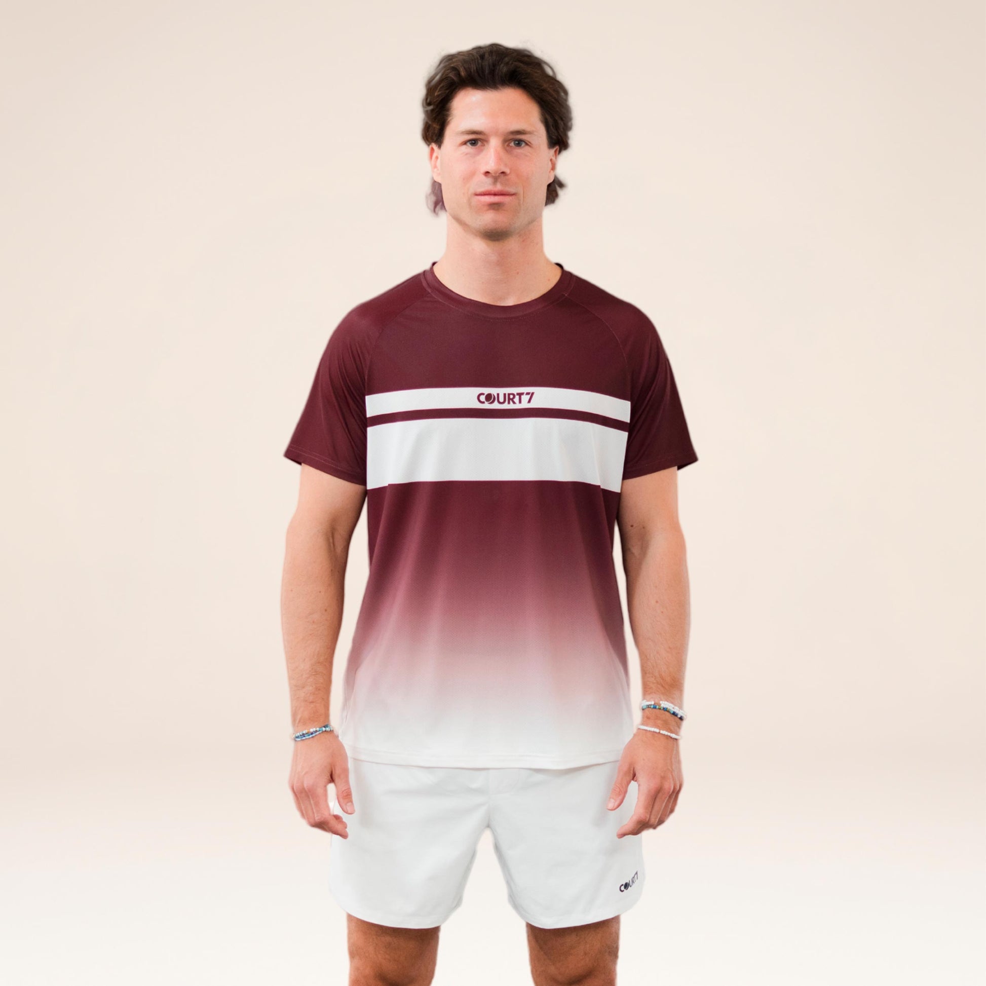 COURT7 Performance Gradient Stripe T-Shirt Herren - rot