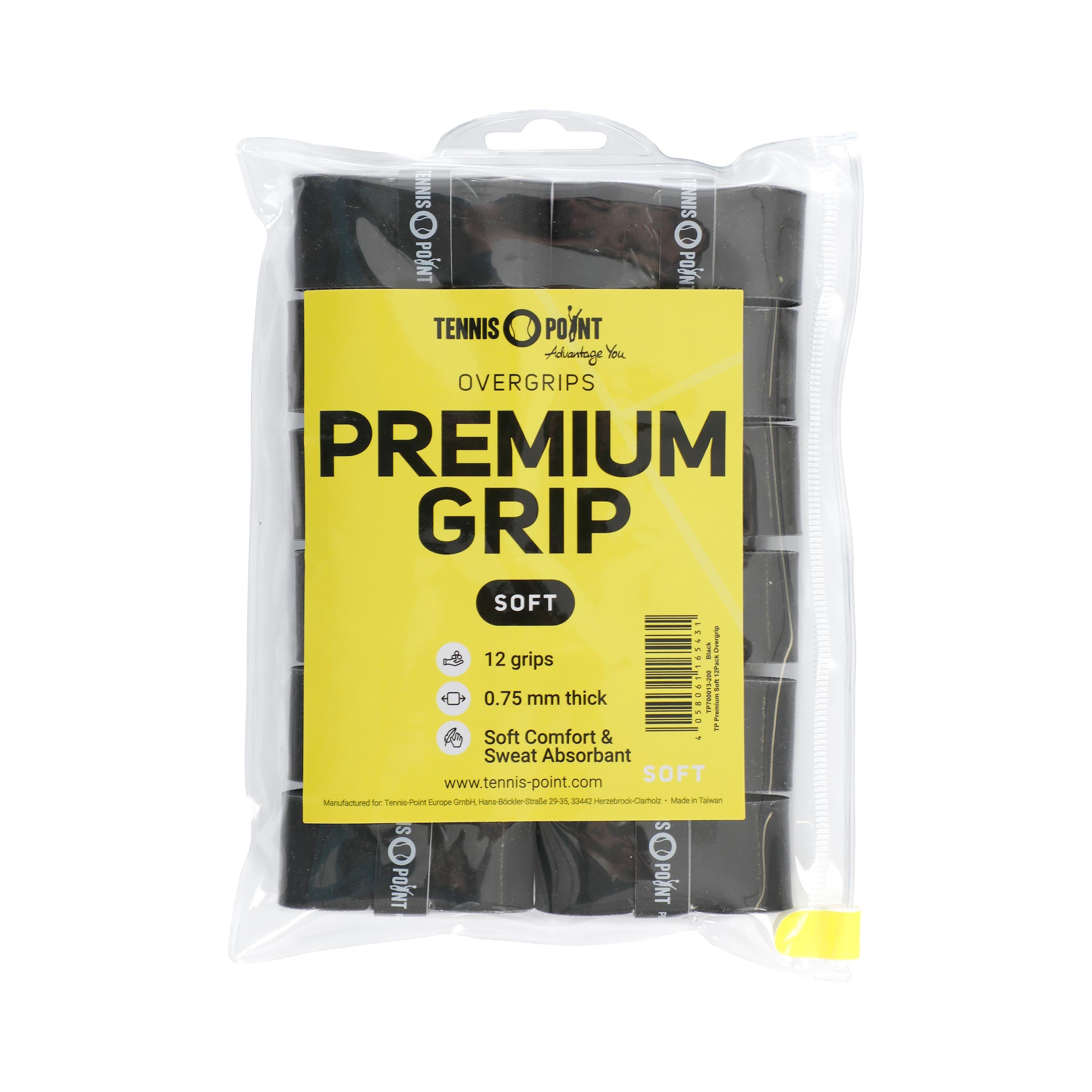 Tennis-Point Premium Soft 12er Pack - schwarz