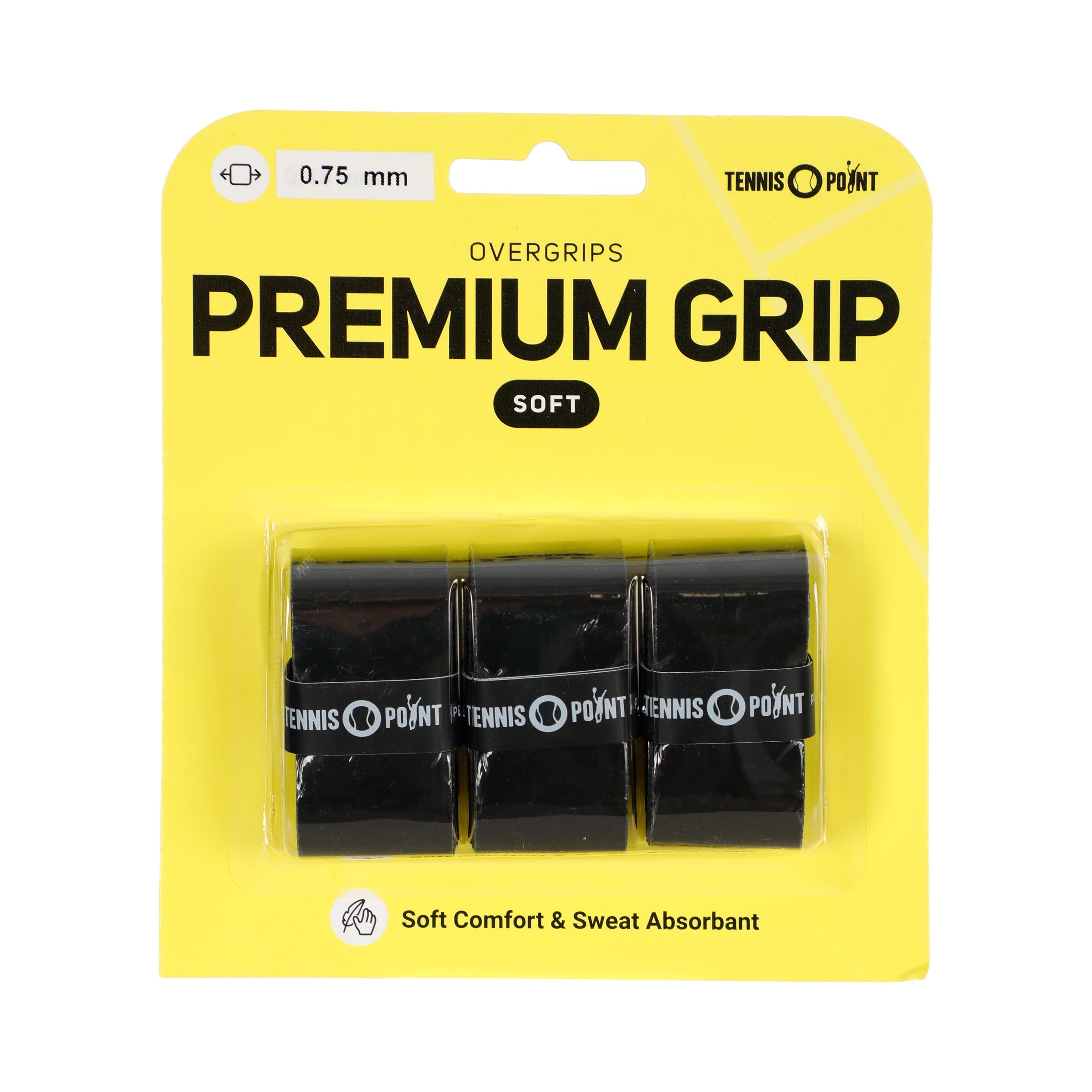 Tennis-Point Premium Soft 3er Pack - schwarz