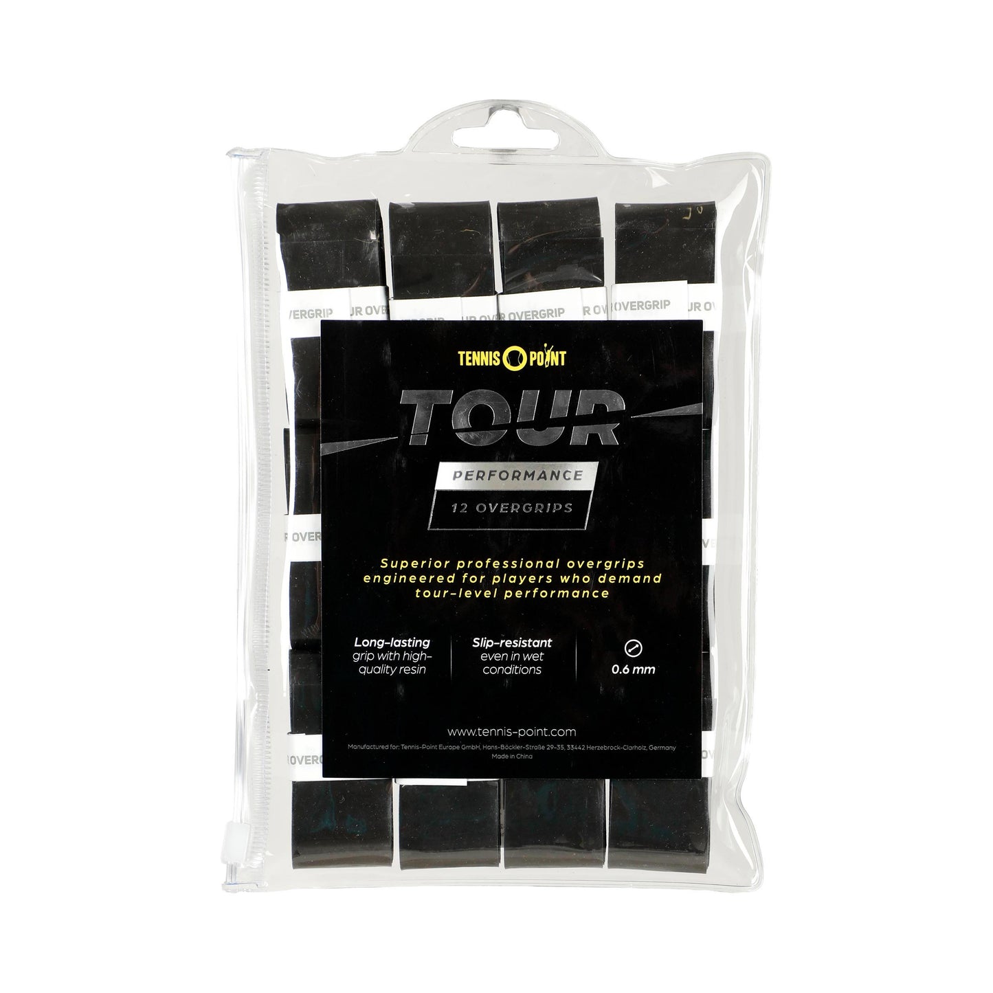 Tennis-Point Tour Performance 12er Pack - schwarz