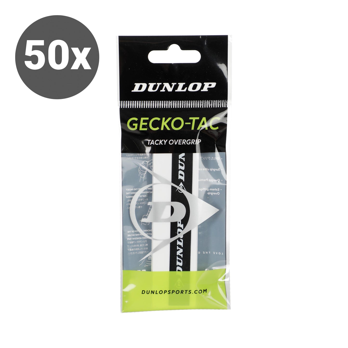Dunlop Gecko-Tac 50er Pack - weiß