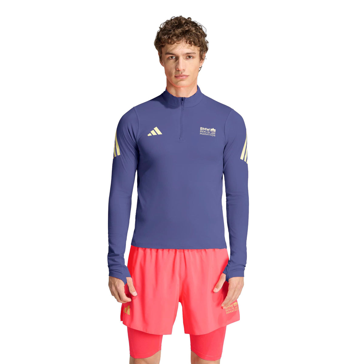 adidas BMW Berlin Laufshirt Herren - blau, gelb