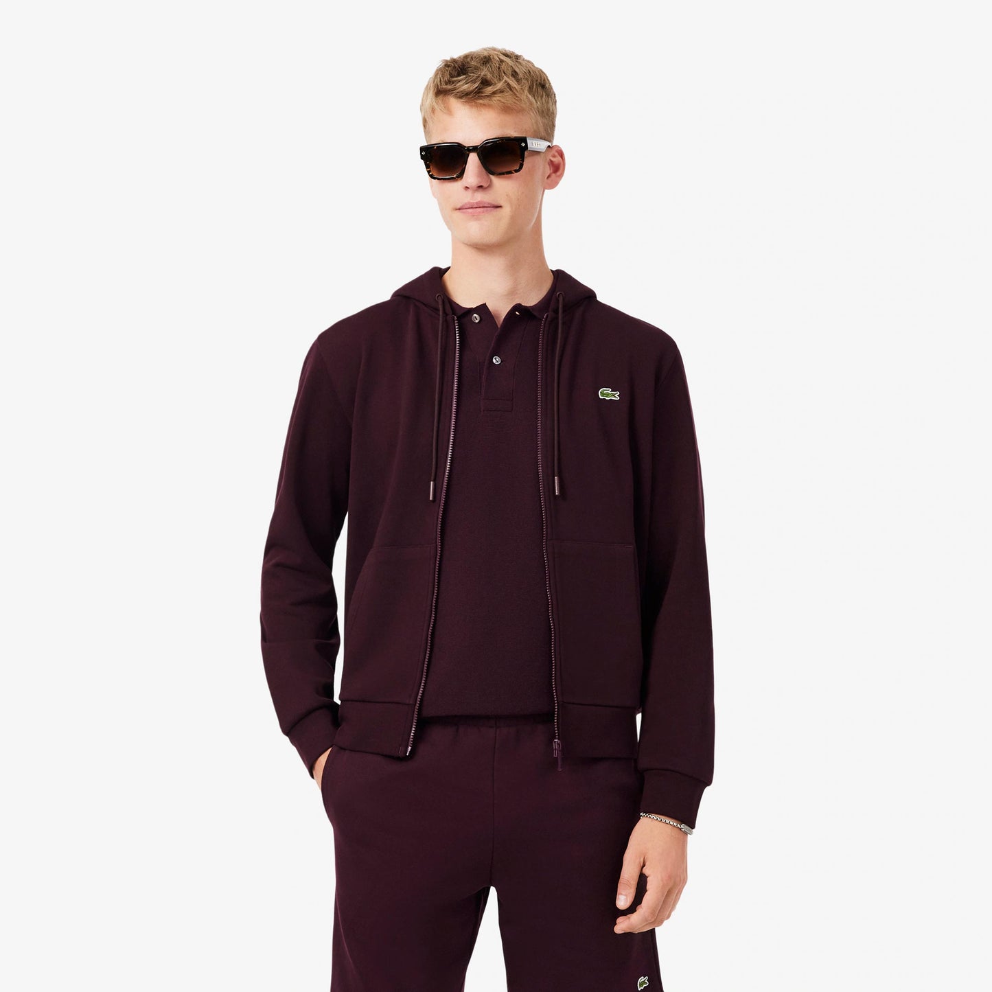 Lacoste Sweatjacke Herren - dunkelrot