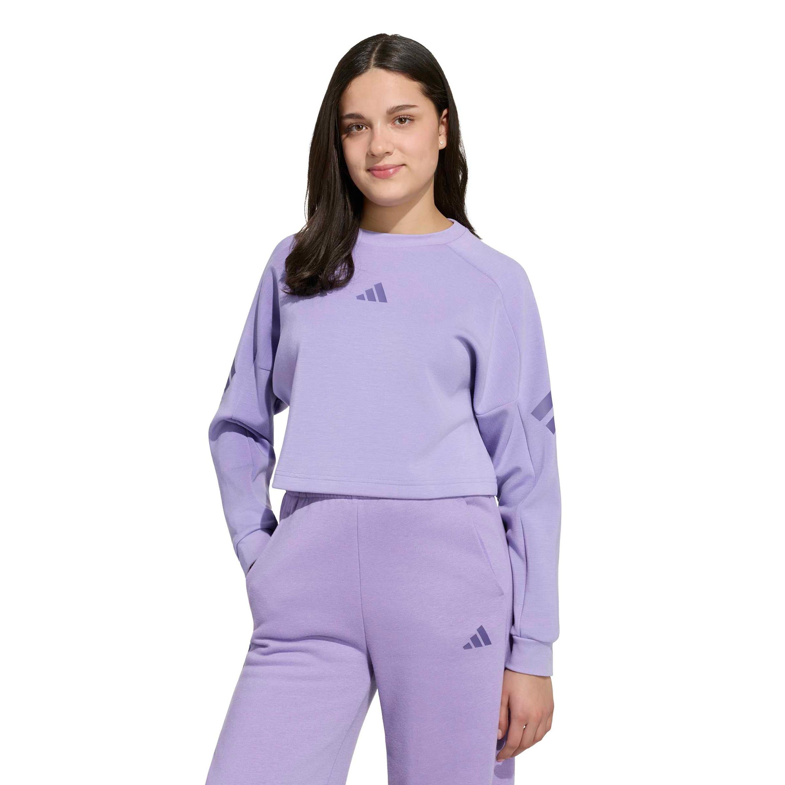 adidas 3Stripes Crew Crop Sweatshirt Kinder - flieder