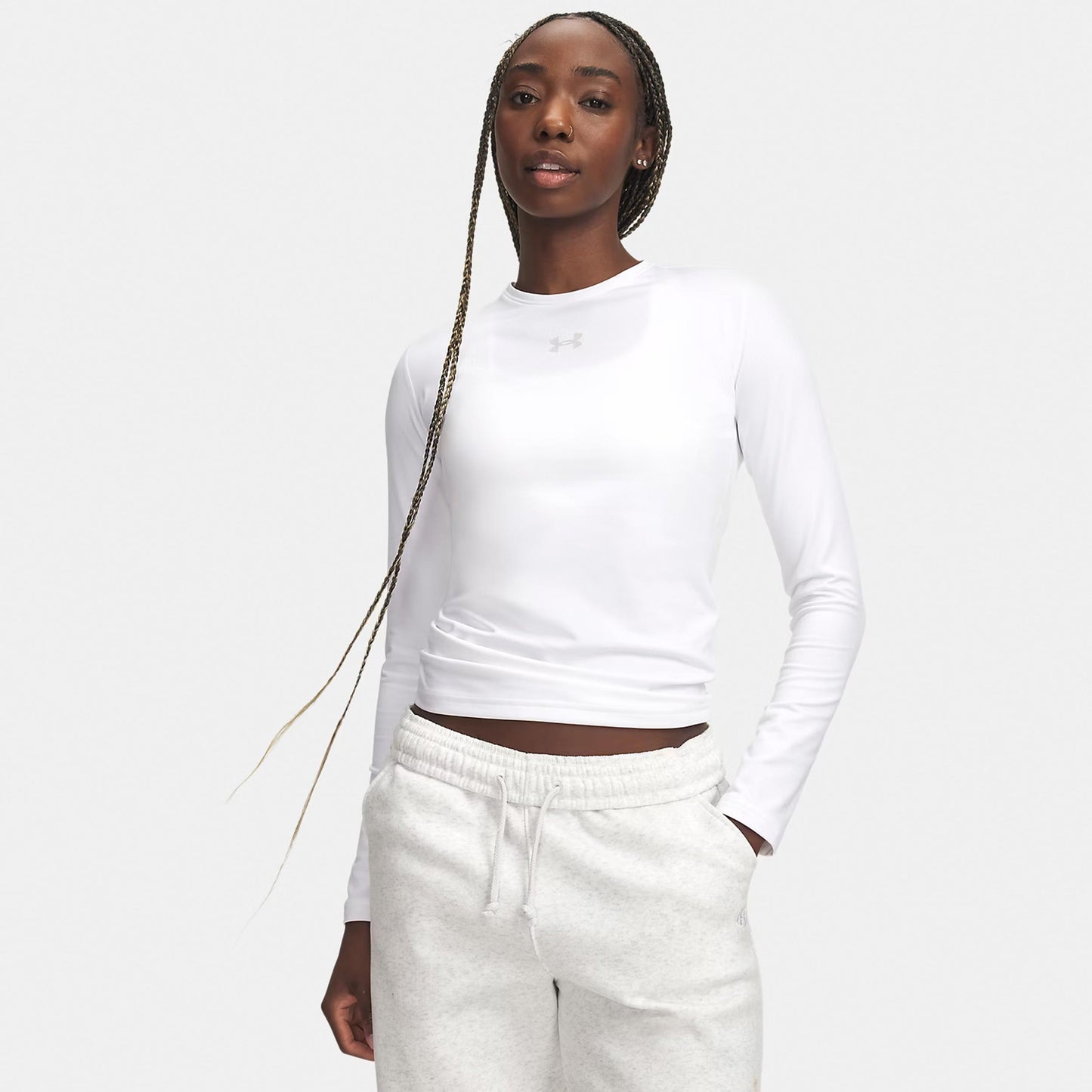 Under Armour ColdGear Crew Longsleeve Damen - weiß, hellgrau