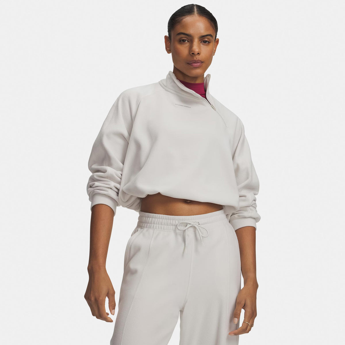 Under Armour Performance Fleece 1/4 Zip Sweatshirt Damen - weiß, weiß