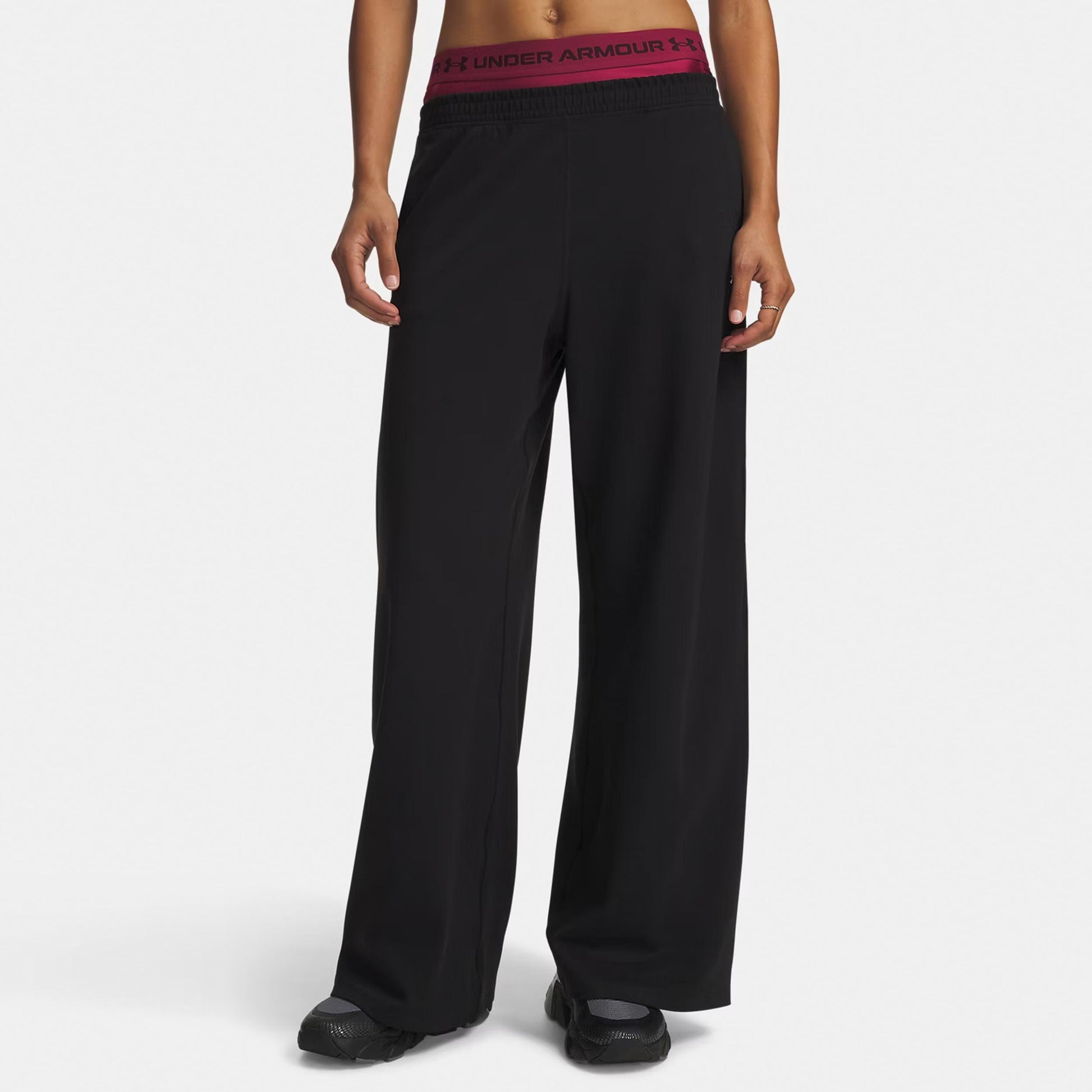 Under Armour Motion Wide Trainingshose Damen - schwarz, weiß
