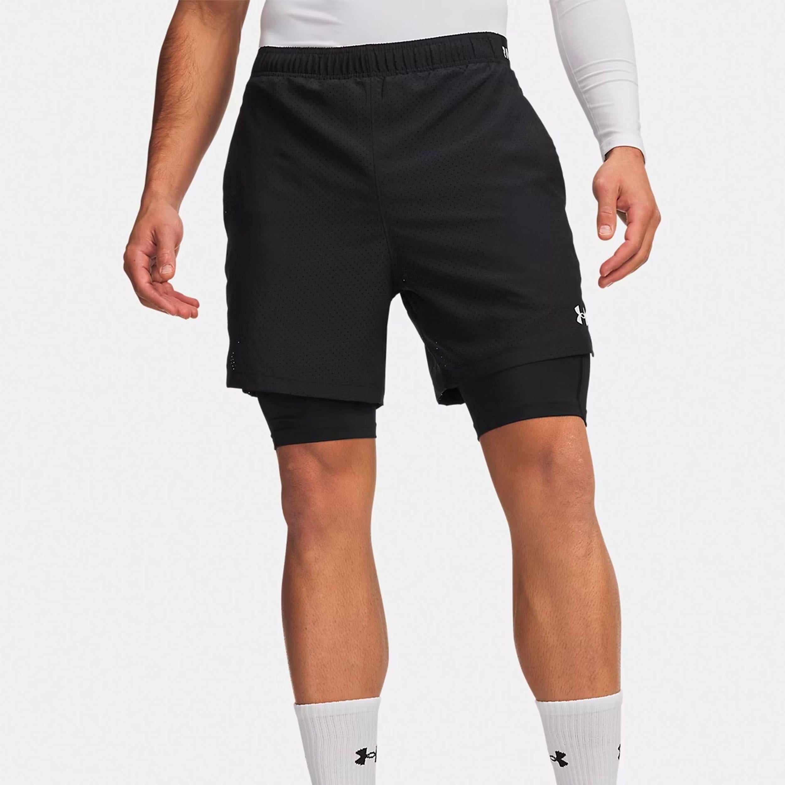 Under Armour Vanish Woven 2.0 2n1 Shorts Herren - schwarz, weiß