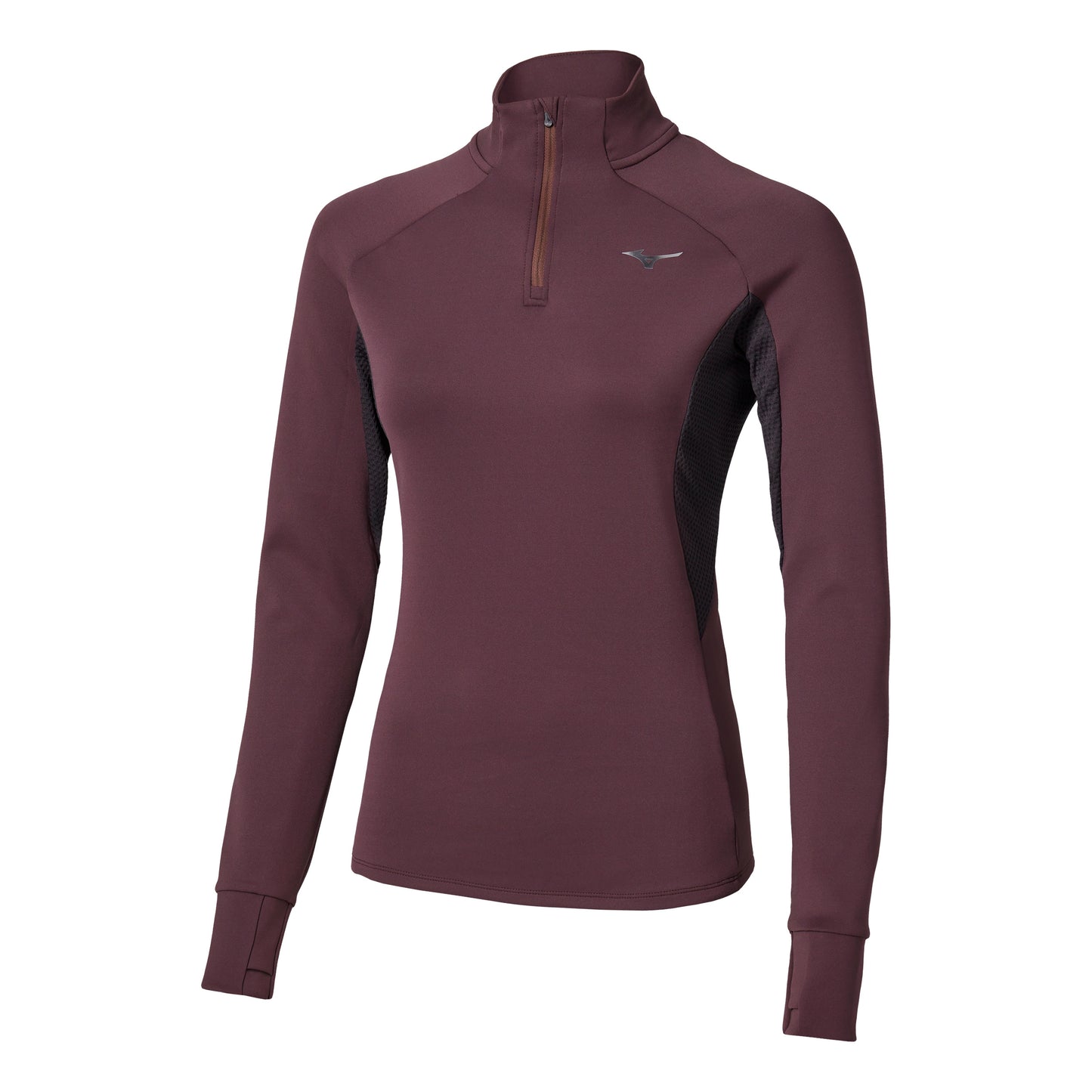 Mizuno Active Warmalite Half Zip Laufshirt Damen - dunkelrot