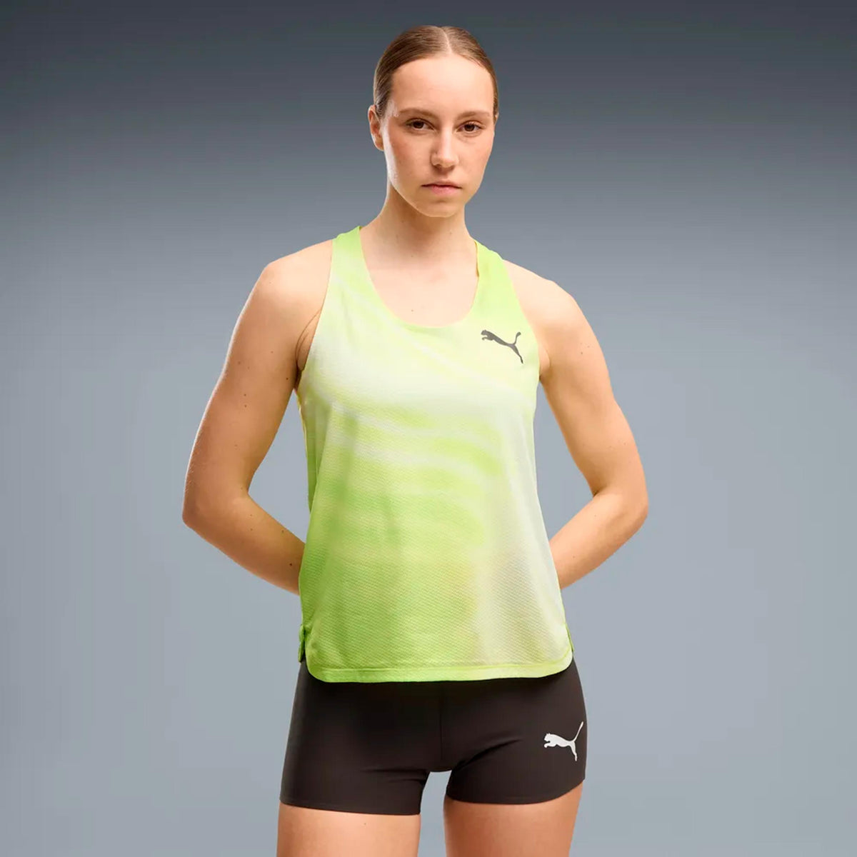 Puma Lightspeed Graphic  Laufshirt Damen - limette