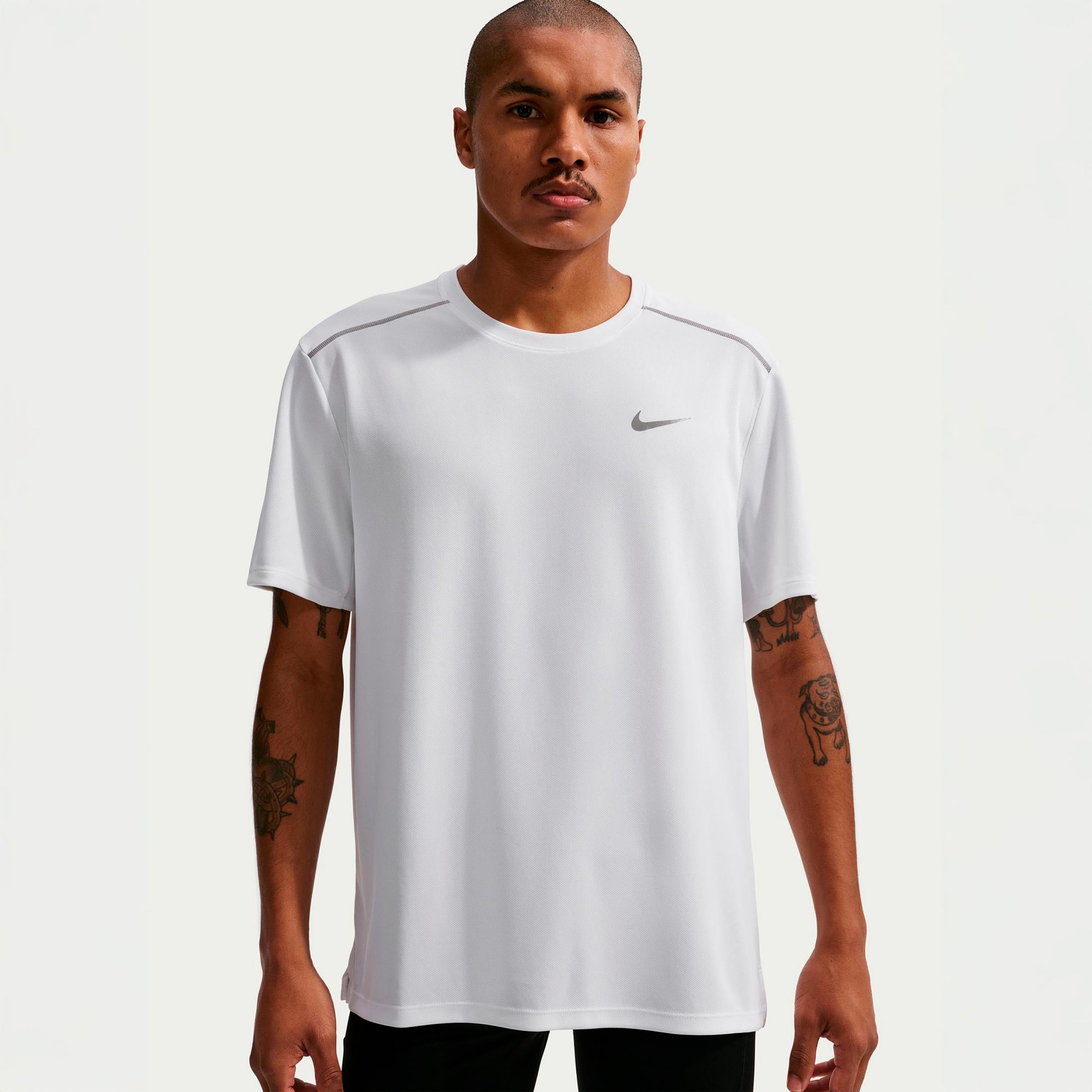 Nike Miler  Laufshirt Herren - weiß, silber