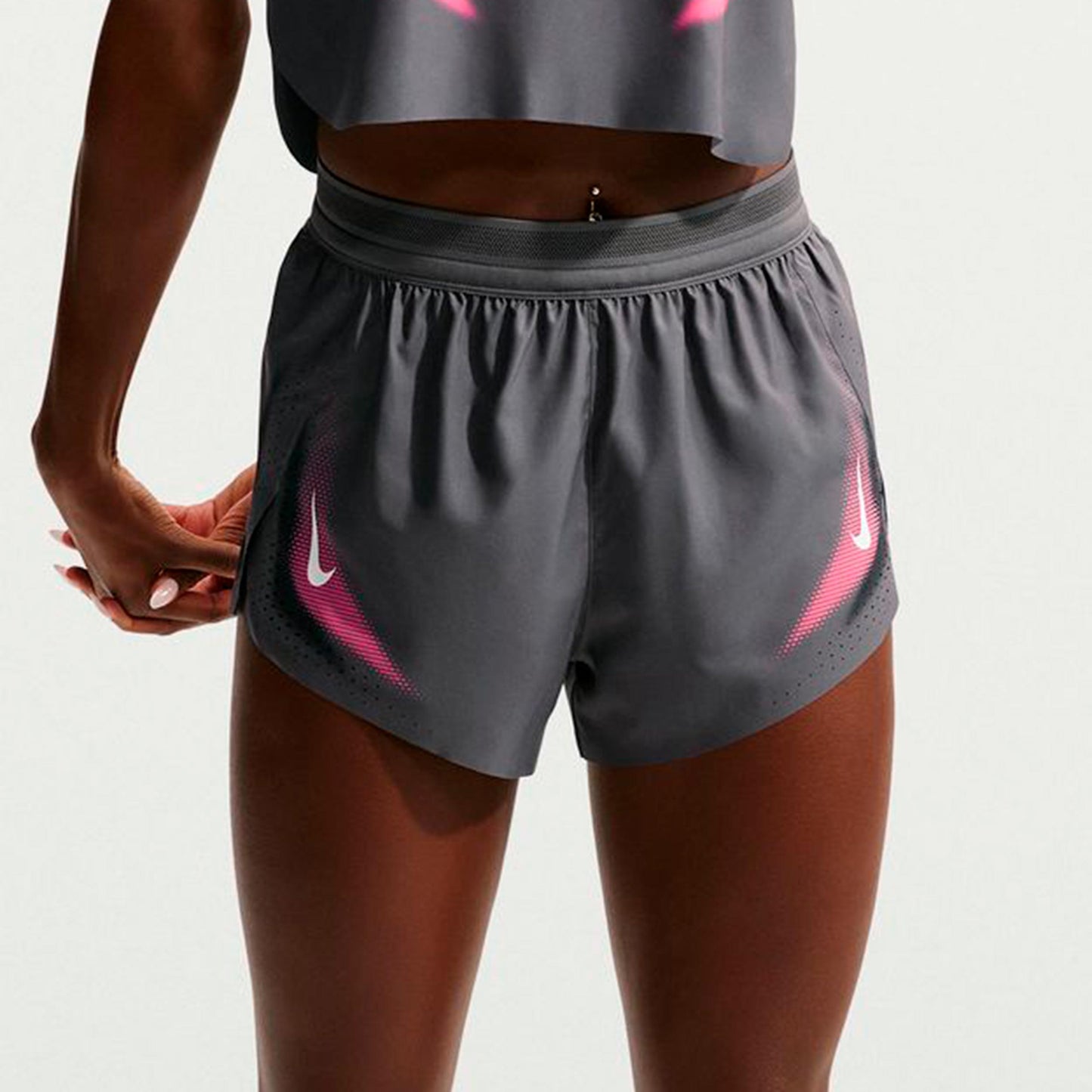 Nike AeroSwift  Laufshorts Damen - grau, weiß