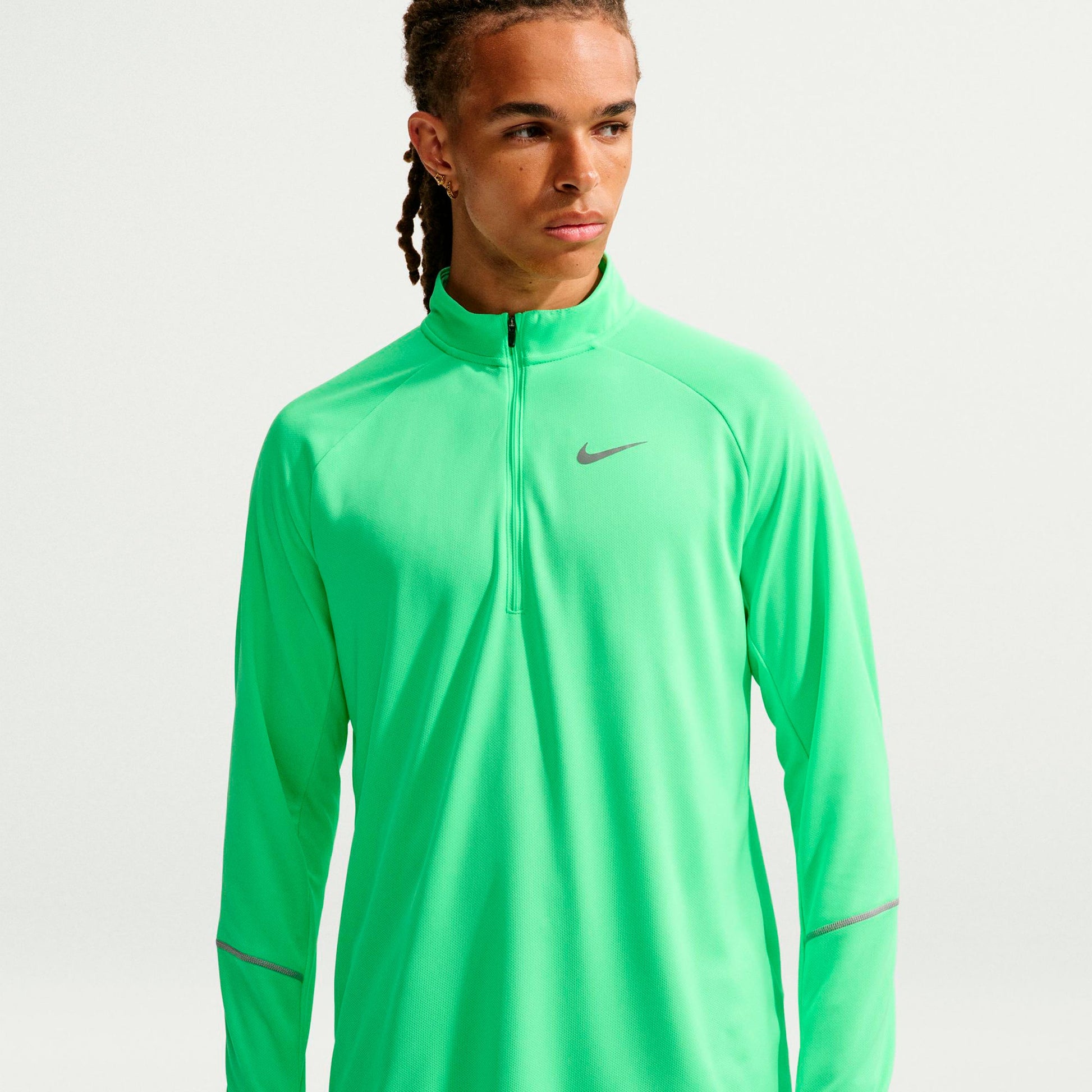 Nike Miler  Laufshirt Herren - grün, silber