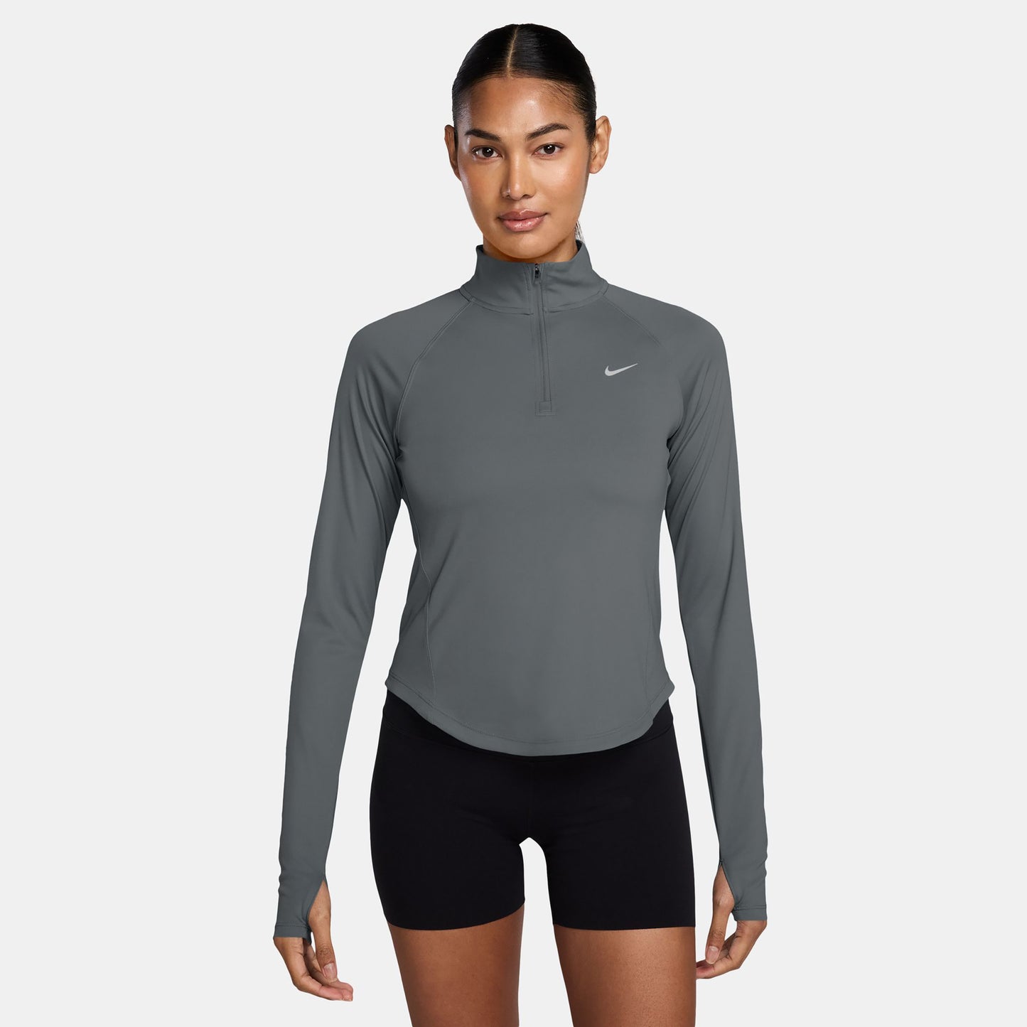 Nike Tempo  Laufshirt Damen - grau, silber