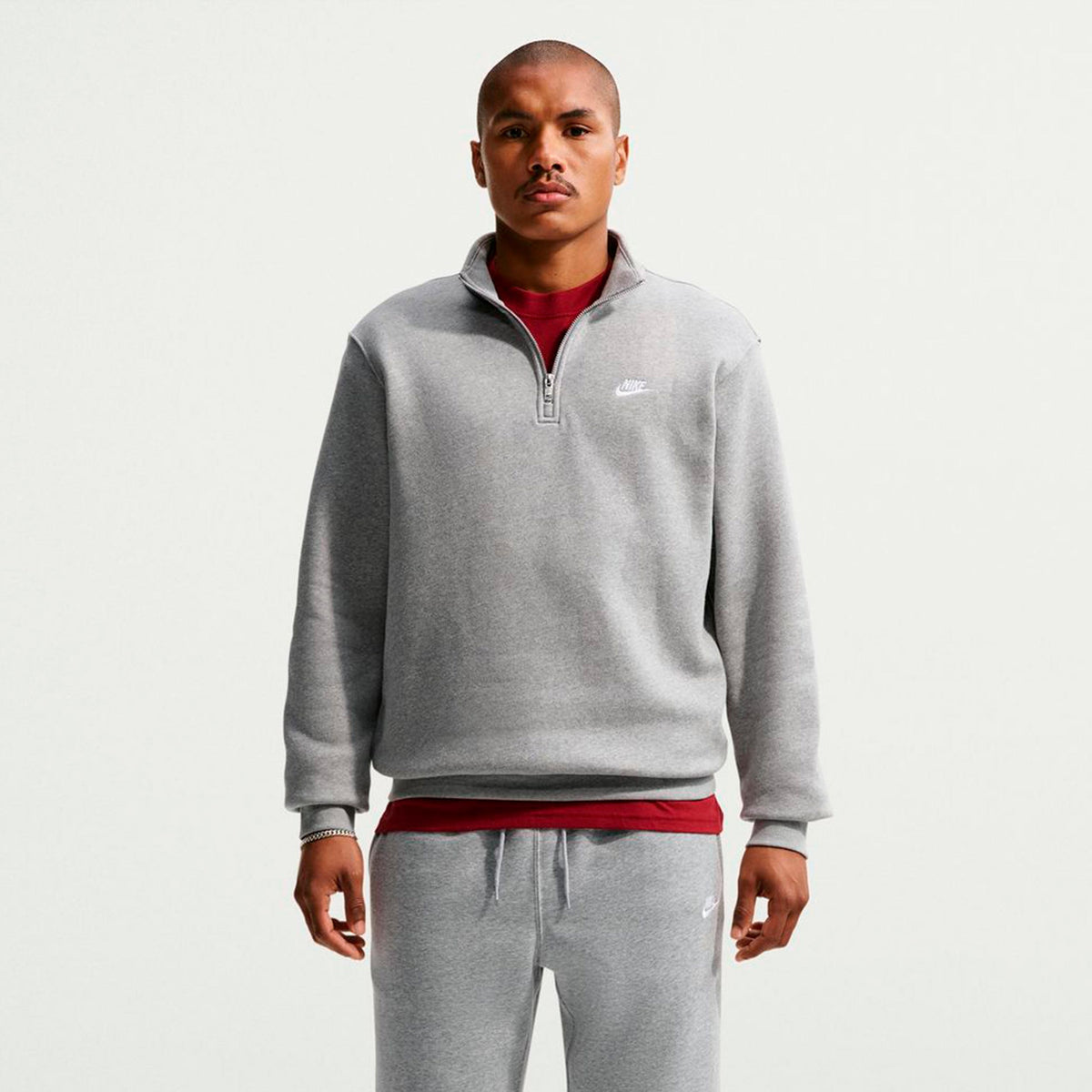Nike 1/2-Zip Fleece Sweatshirt Herren - grau