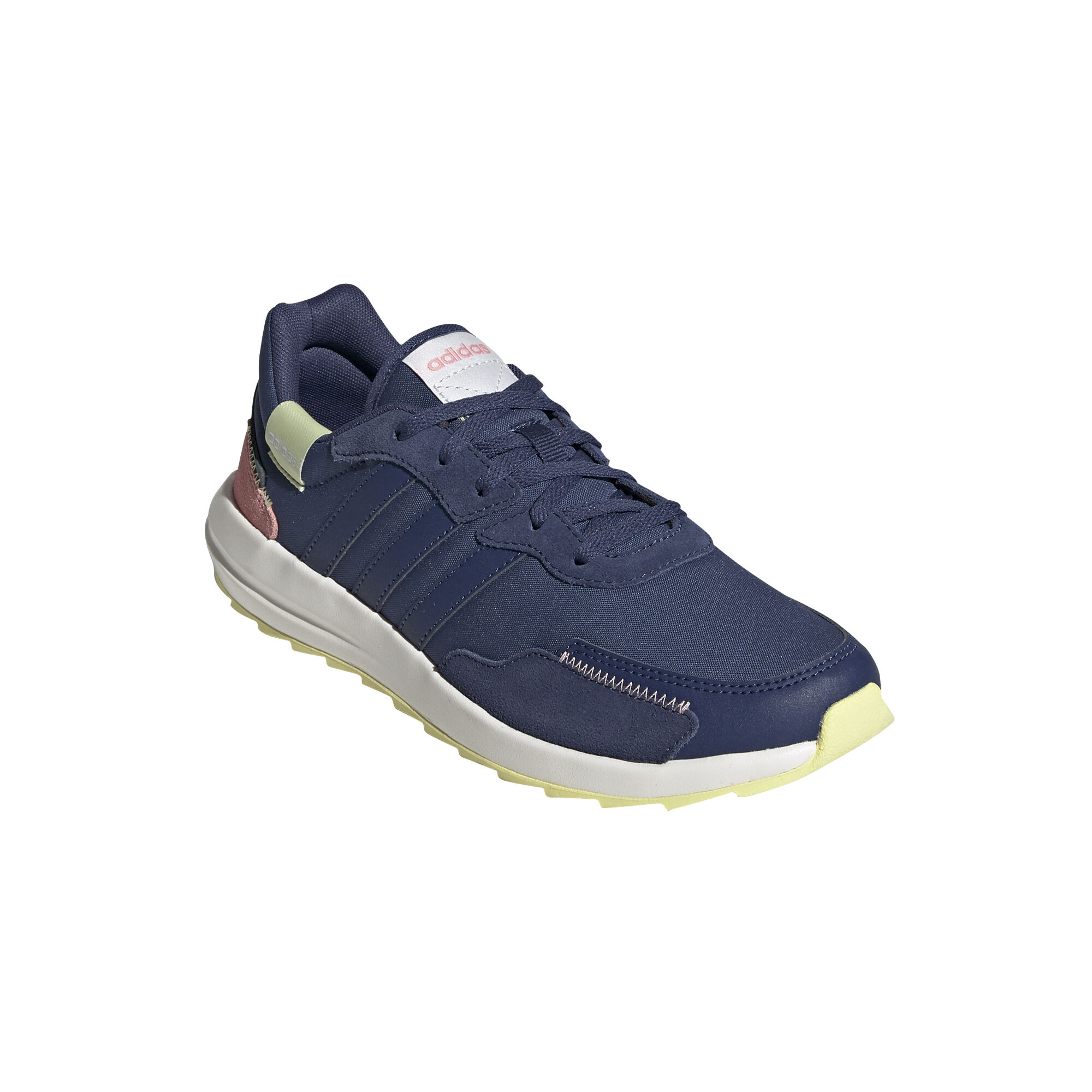 Retro Run Sneaker Damen Dunkelblau Zitronengelb