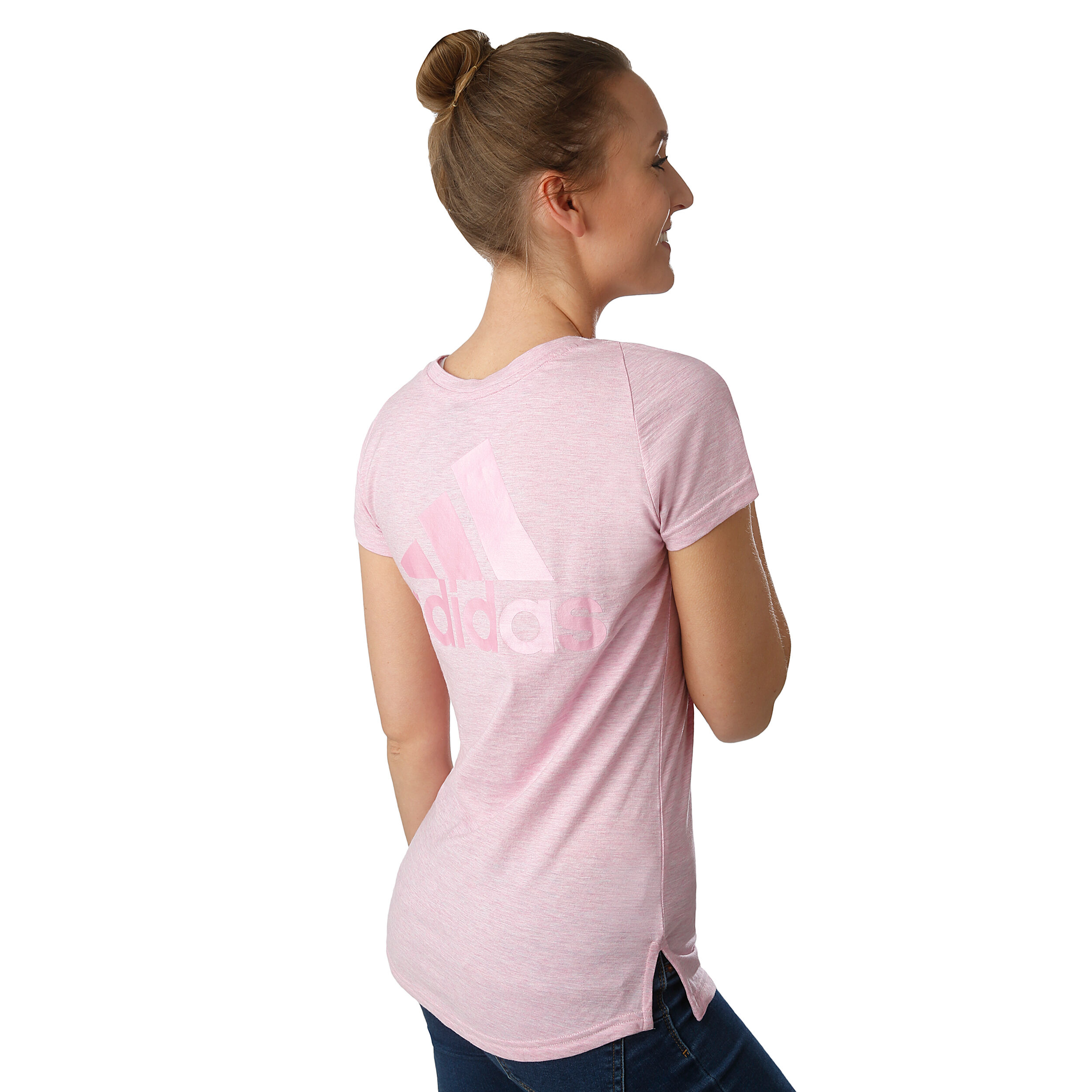 ID Winners V Neck T Shirt Damen Rosa Nude