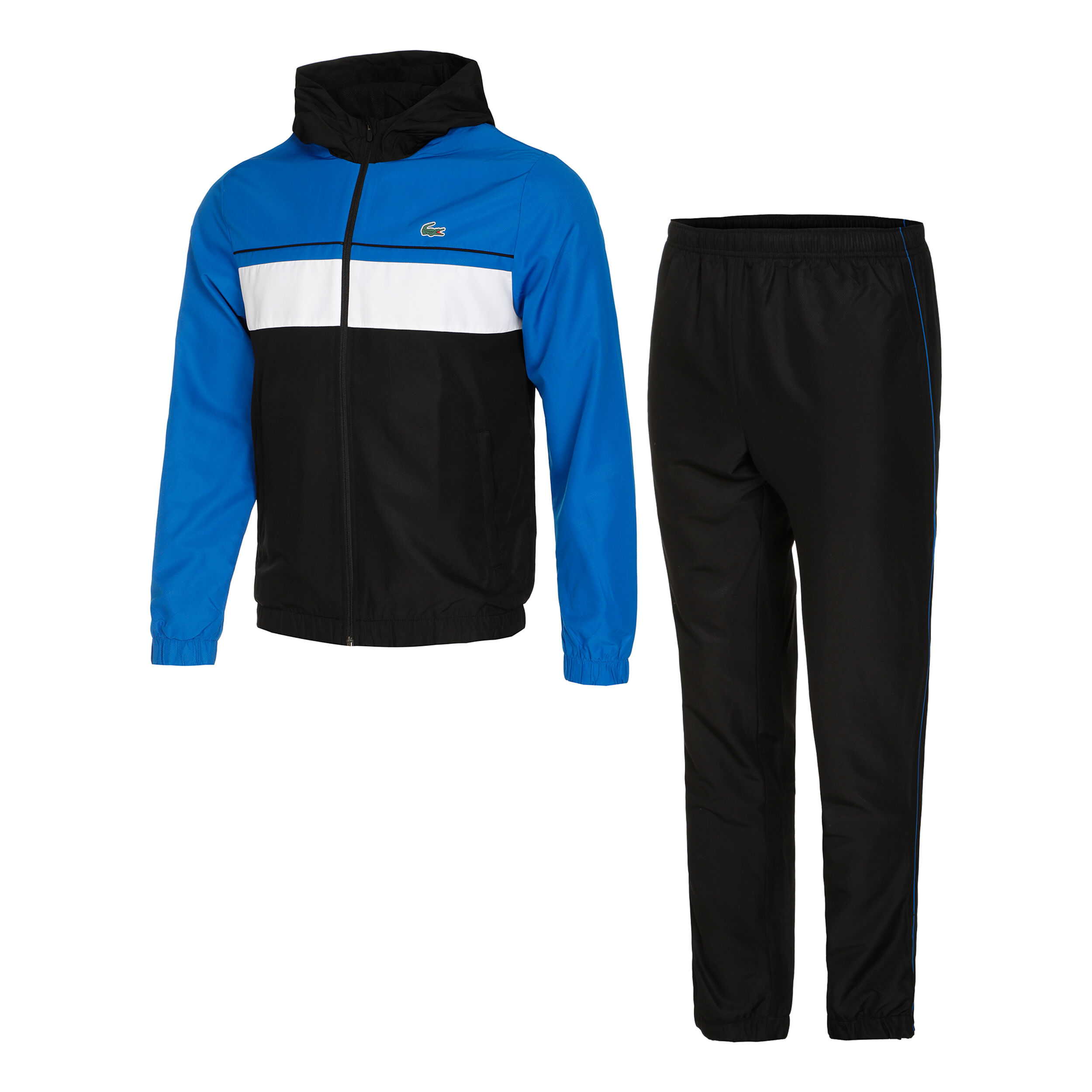 Black and blue lacoste tracksuit sale