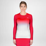 BIDI BADU Bekleidung BIDI BADU Crew Gradiant Longsleeve Damen-Rot,Weiß