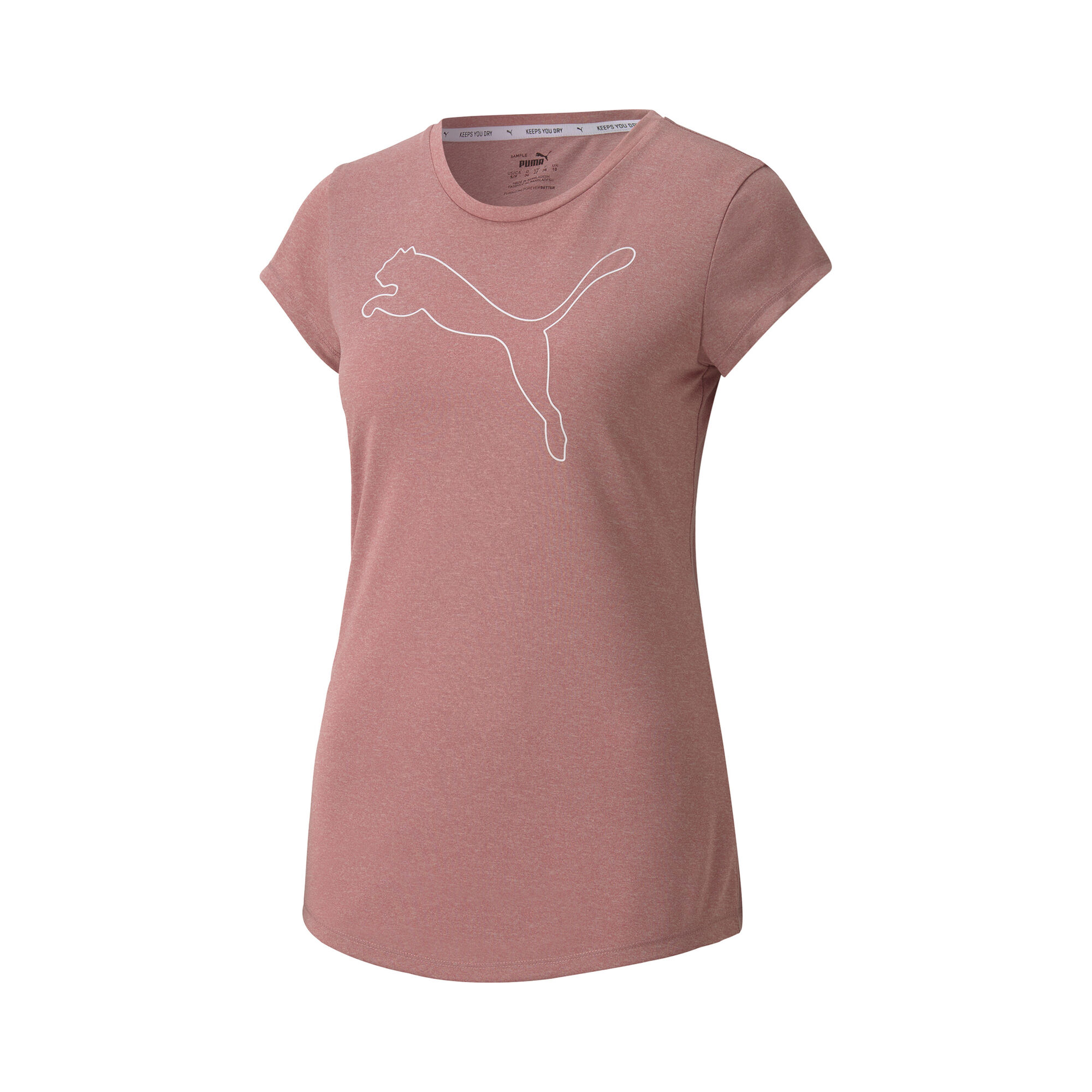Puma Active Logo Heather T-Shirt Damen - Rosa, Weiß online kaufen