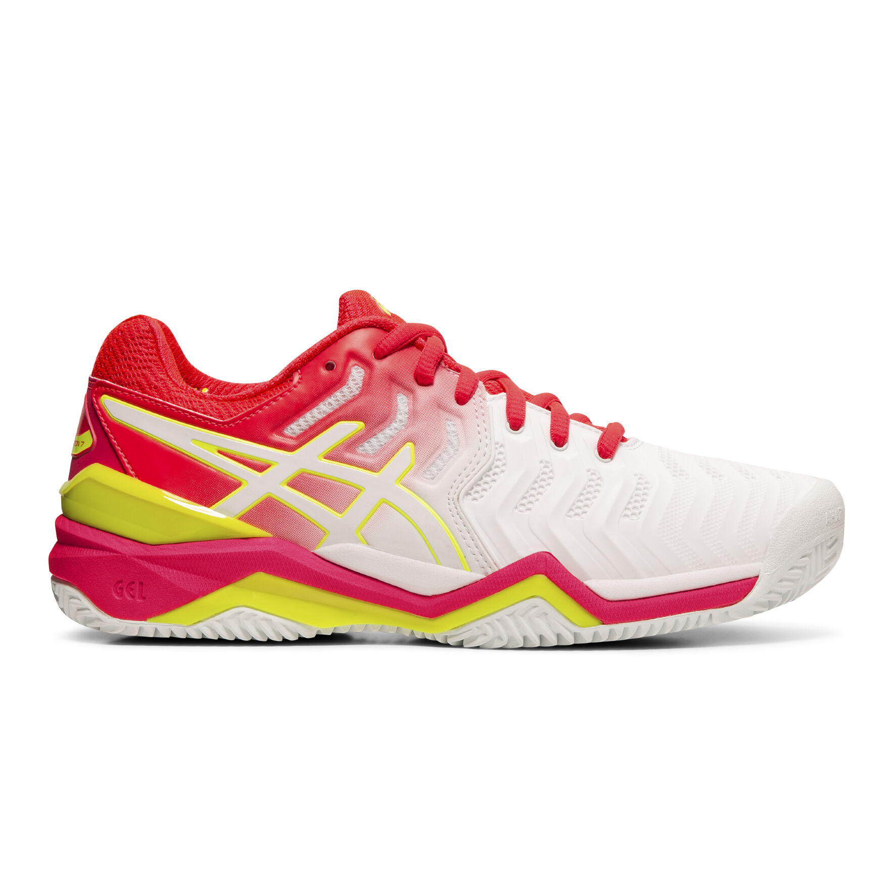 Gel Resolution 7 Clay Sandplatzschuh Damen WeiB Pink