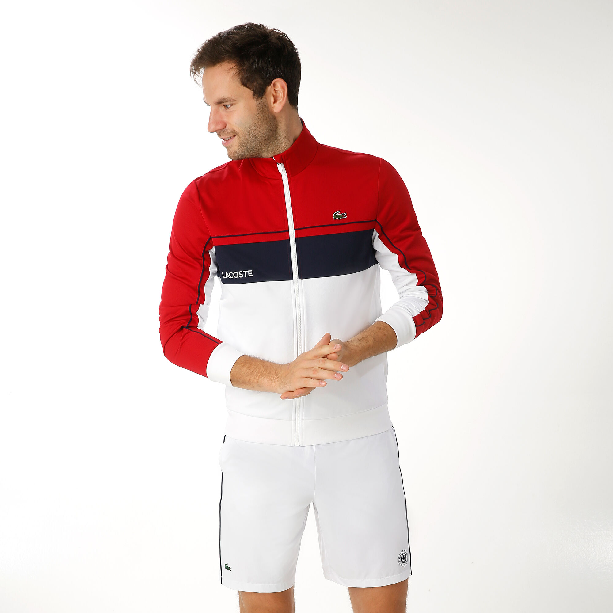 Point Rot online Lacoste DE Weiß, kaufen Tennis Herren Trainingsjacke |