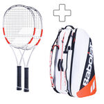 Babolat 2x Pure Strike 100 16/20 plus Schlägertasche