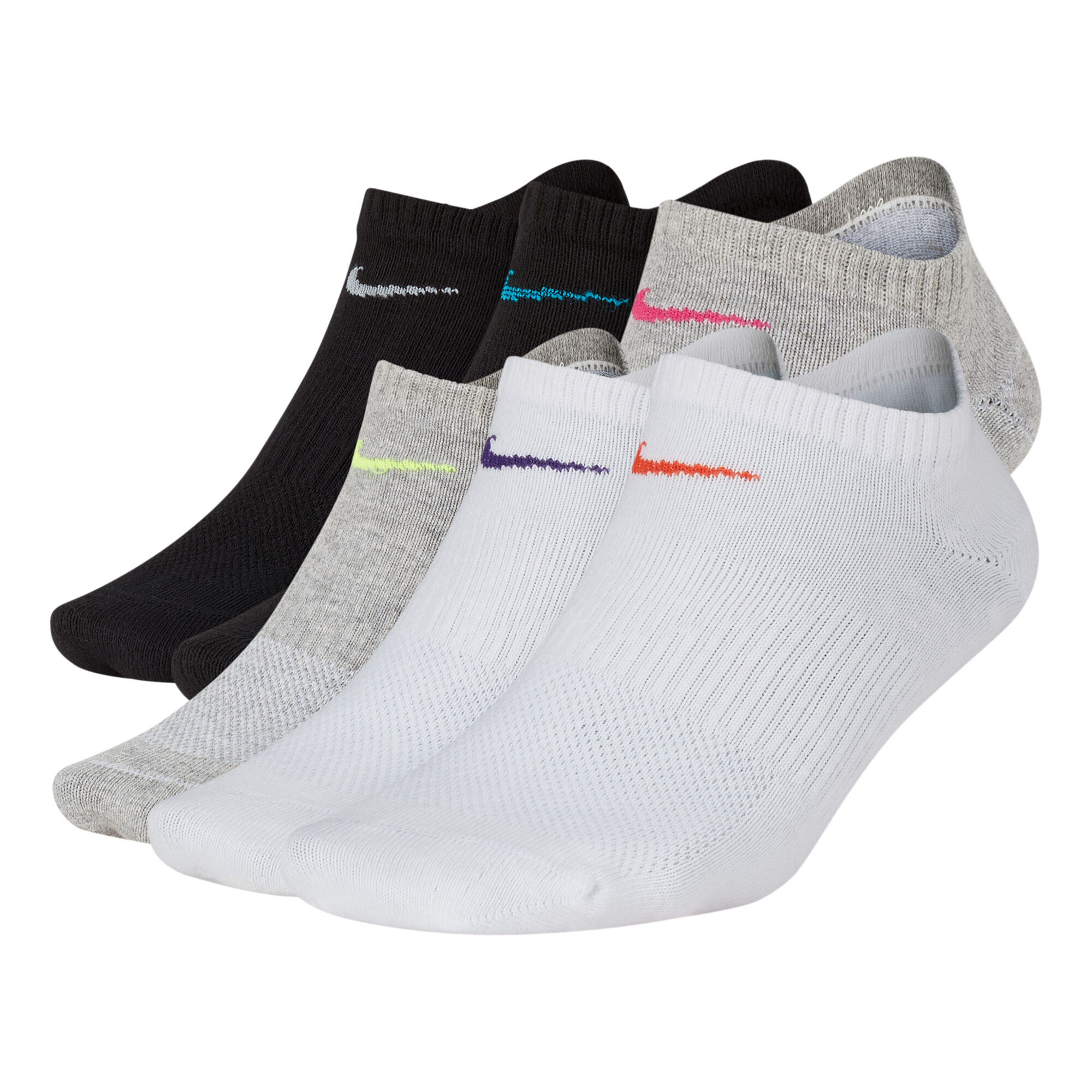Nike Everyday Lightweight No-Show Sportsocken - Weiß, Grau ...