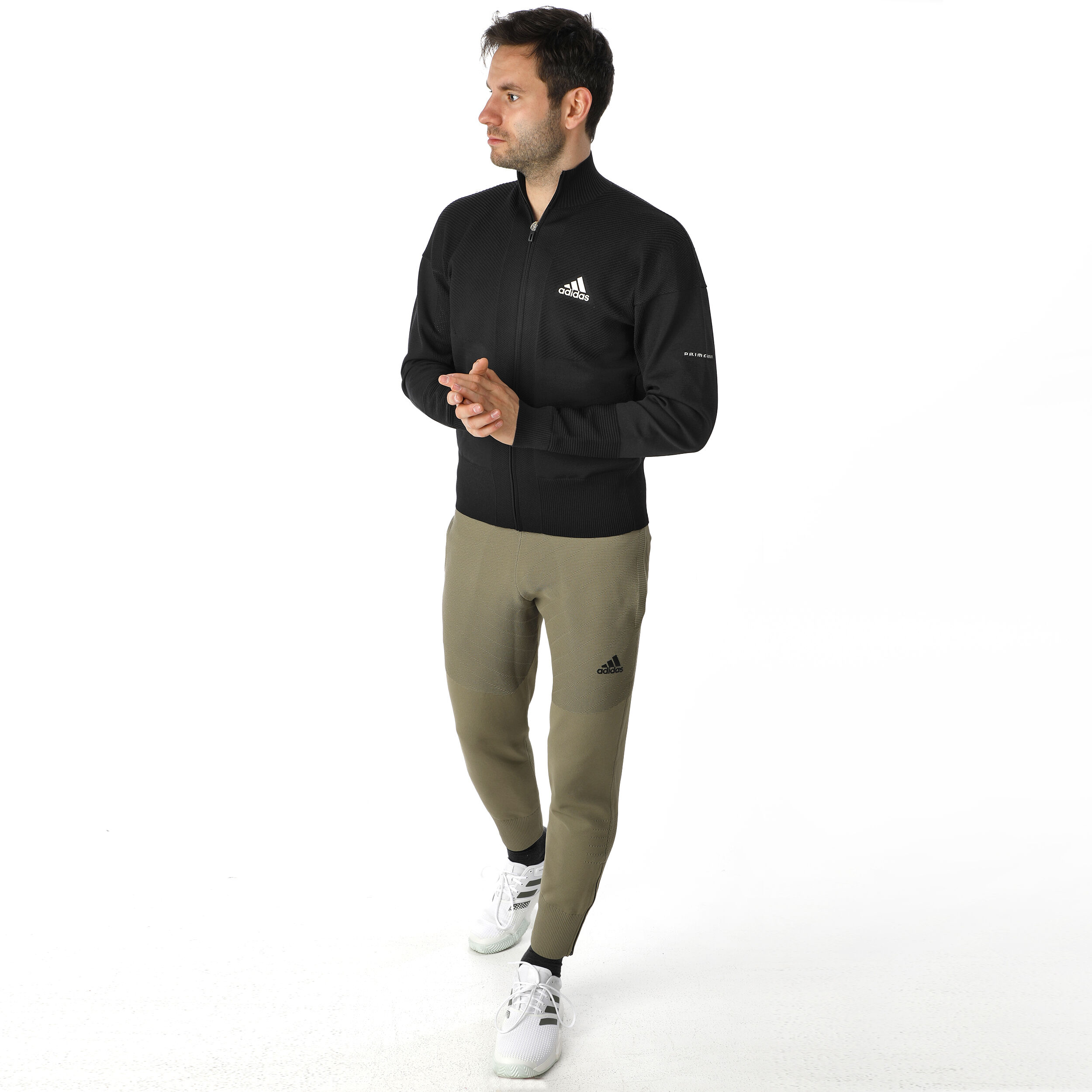 Primeknit Trainingsjacke Herren Schwarz WeiB