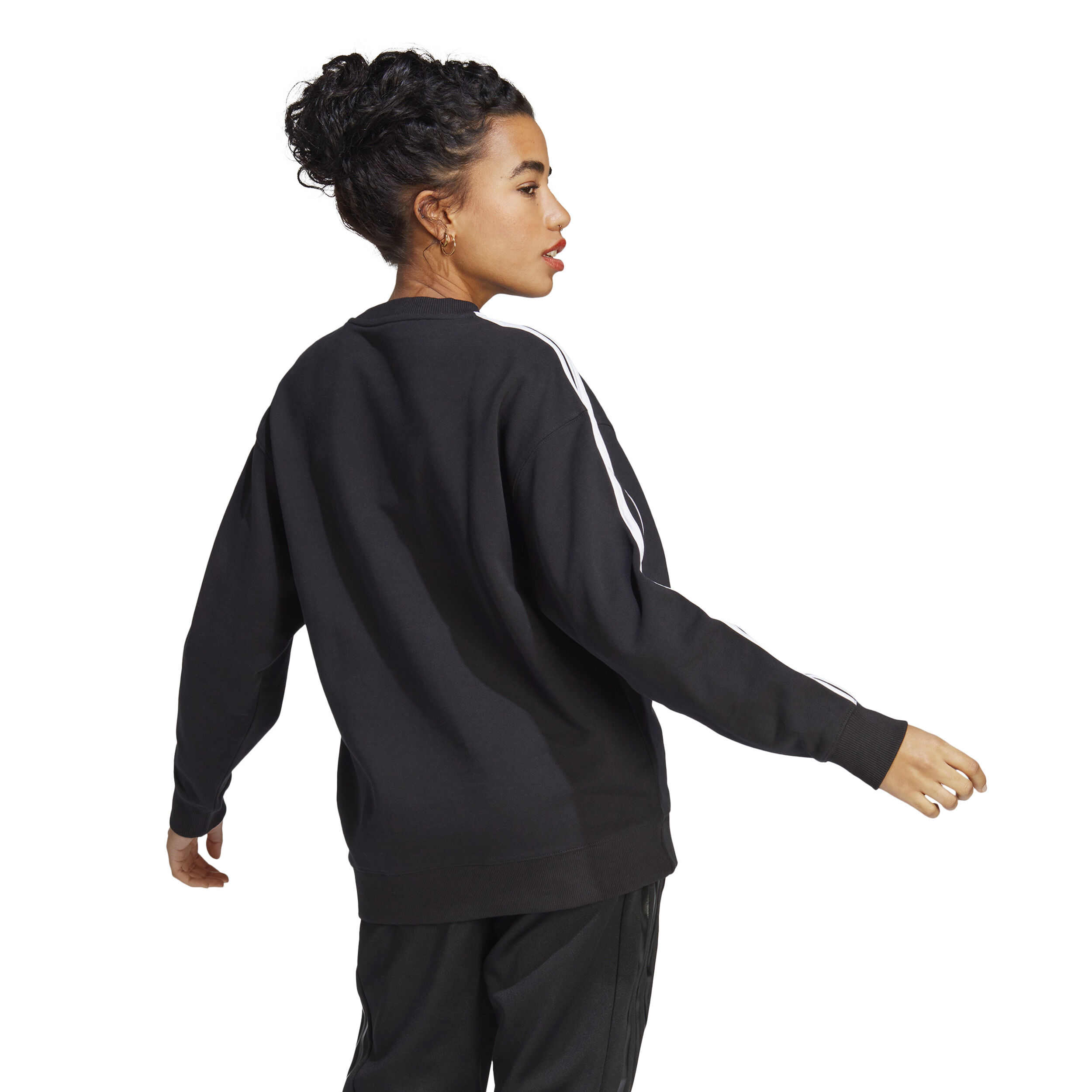 adidas 3 Stripes Sweatshirt Damen Schwarz WeiB online kaufen Tennis Point DE