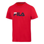 Fila Bekleidung Fila Logo T-Shirt Herren-Rot,Dunkelblau