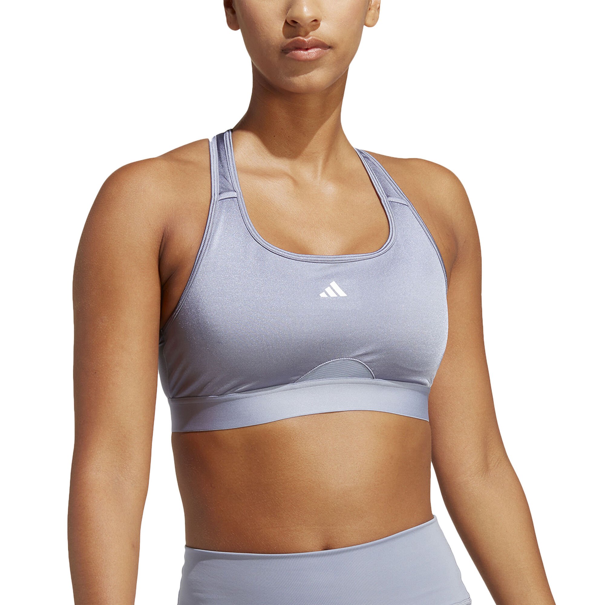 adidas PowerReact Point Bra Damen online Medium-Support kaufen Tennis Training | Sport-BH Silber DE