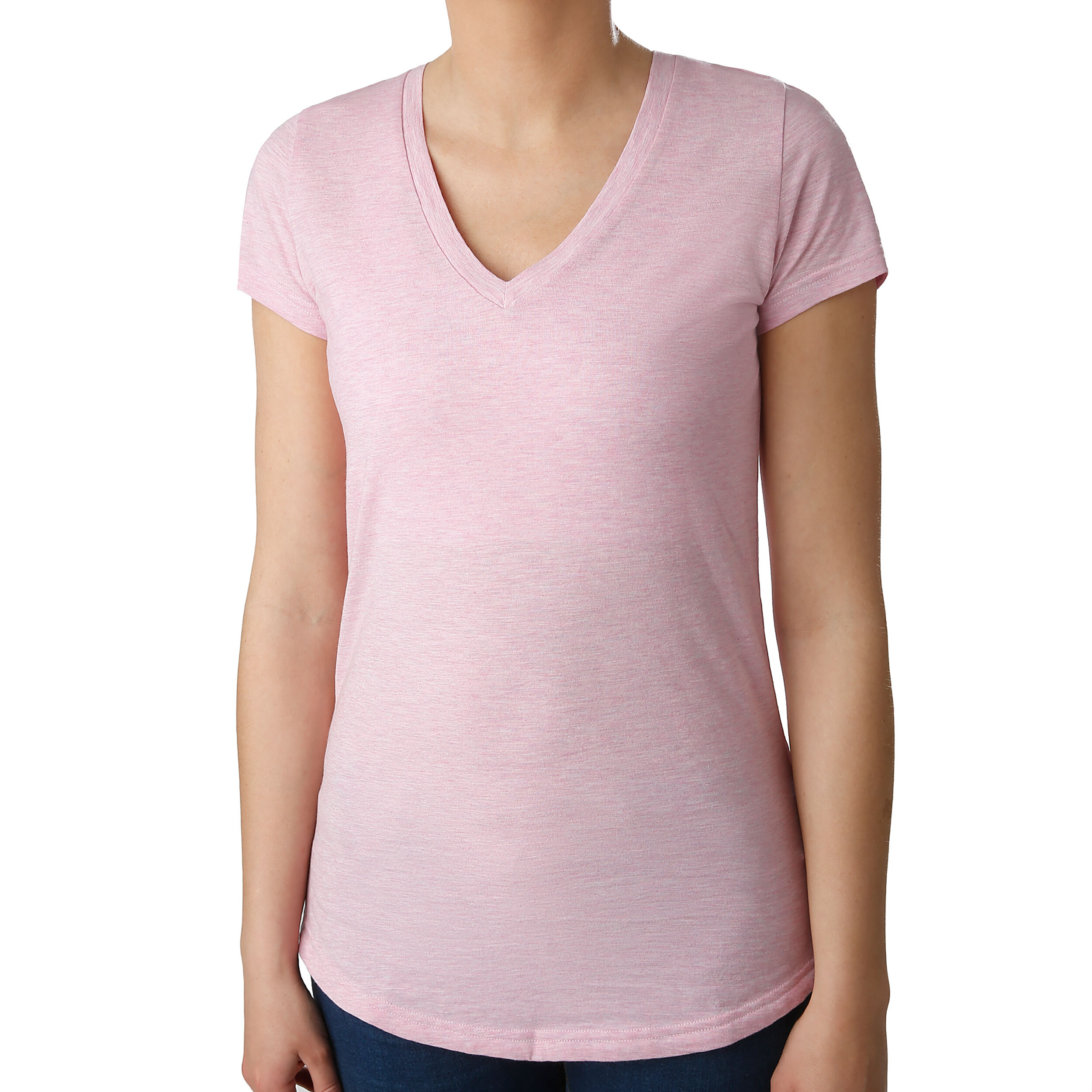 ID Winners V Neck T Shirt Damen Rosa Nude