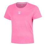 Quiet Please Bekleidung Quiet Please Spin T-Shirt Damen - pink, wei&szlig;