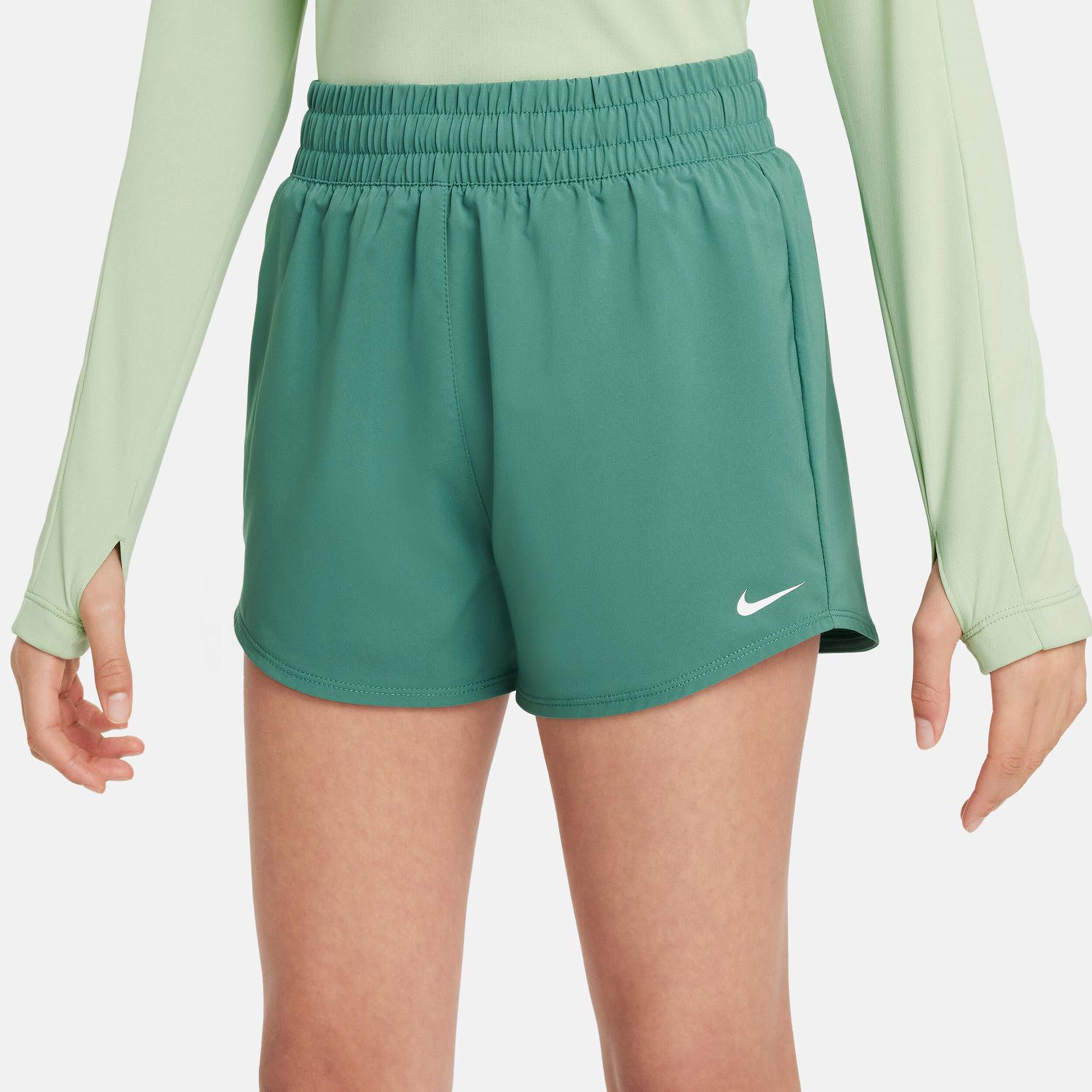 Nike Dri Fit One Big Kids High Waisted Woven Shorts Madchen Dunkelgrun online kaufen Tennis Point DE