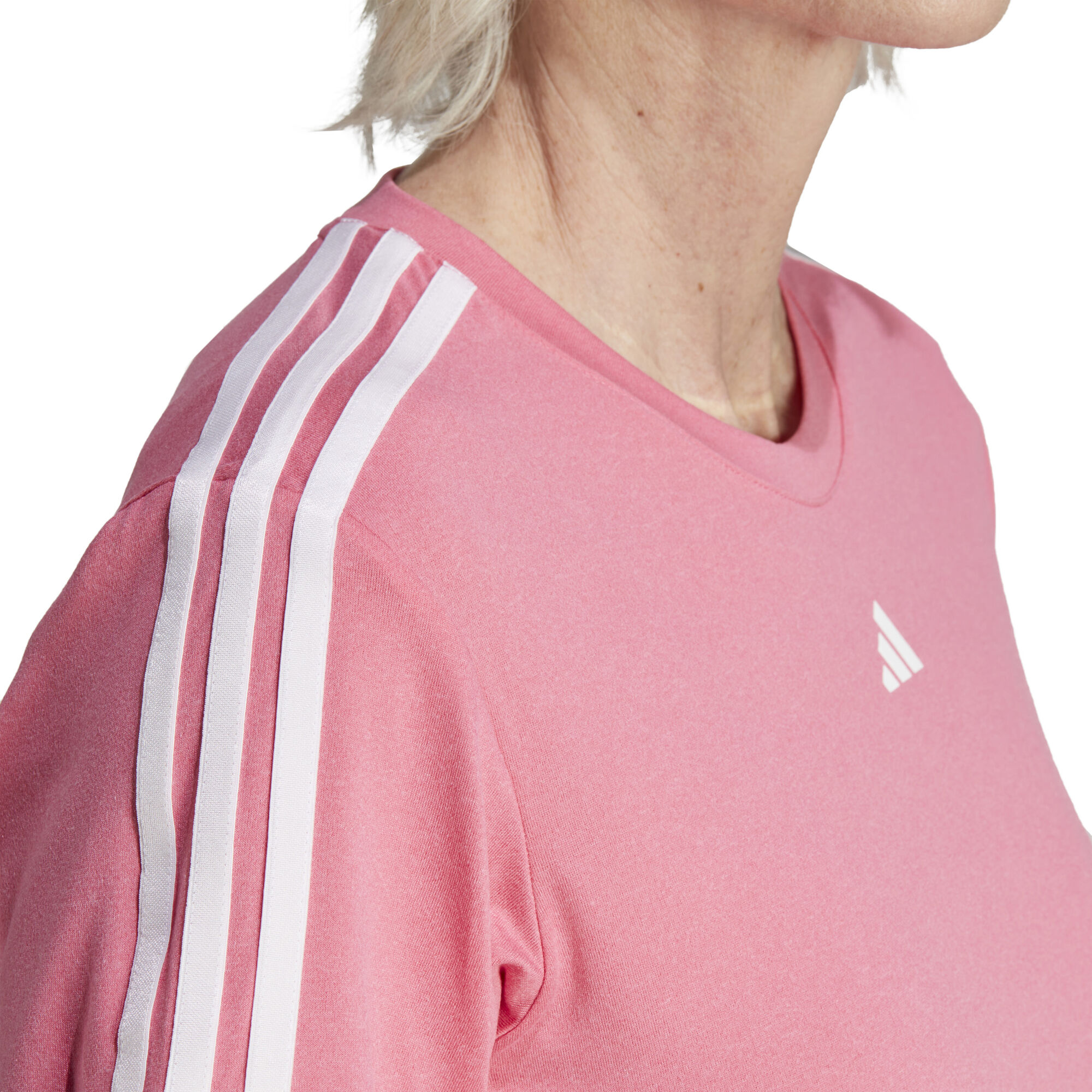 adidas Training Essential 3 Stripes T-Shirt Damen Pink, Weiß online kaufen  | Tennis Point DE