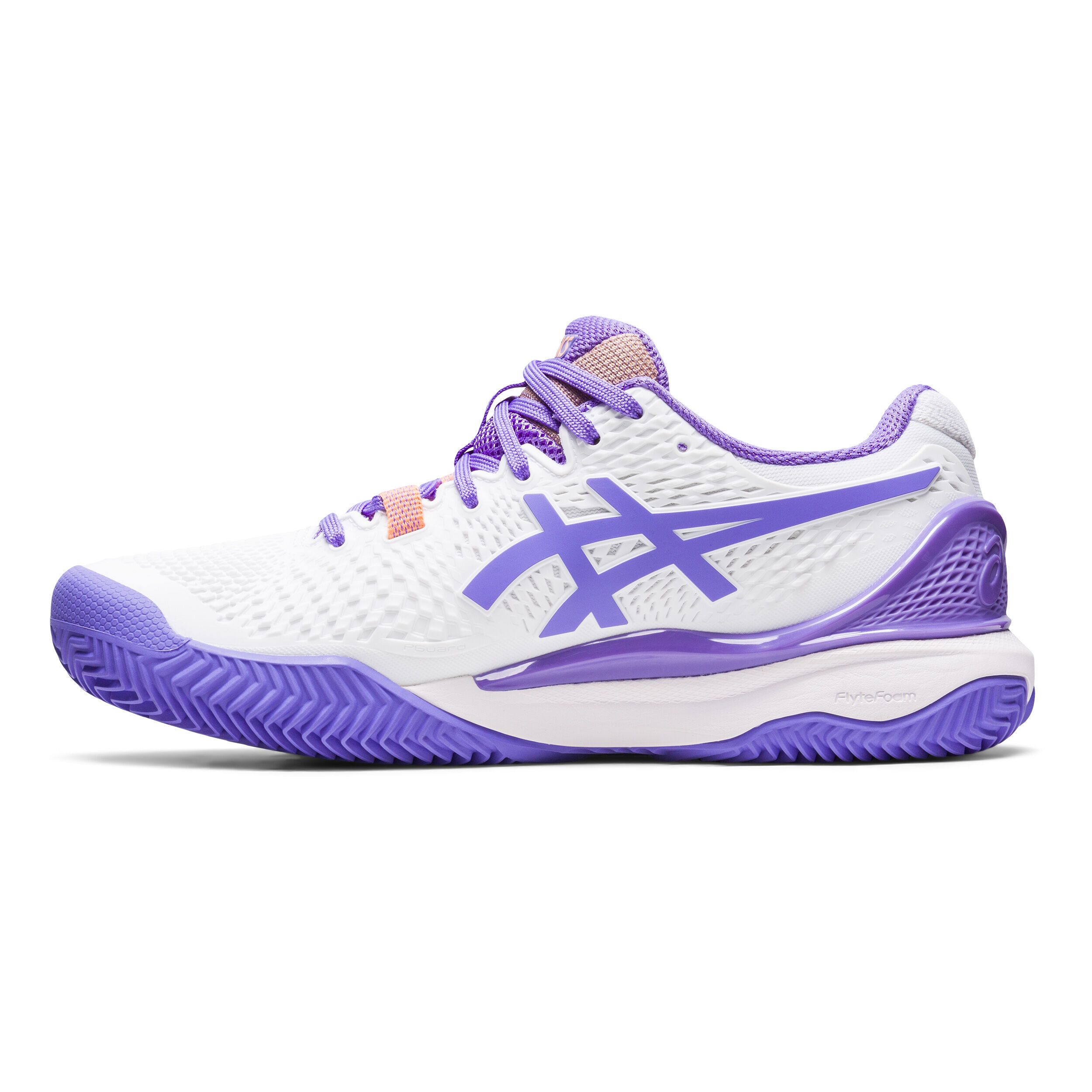 Gel Resolution 9 Sandplatzschuh Damen WeiB Flieder