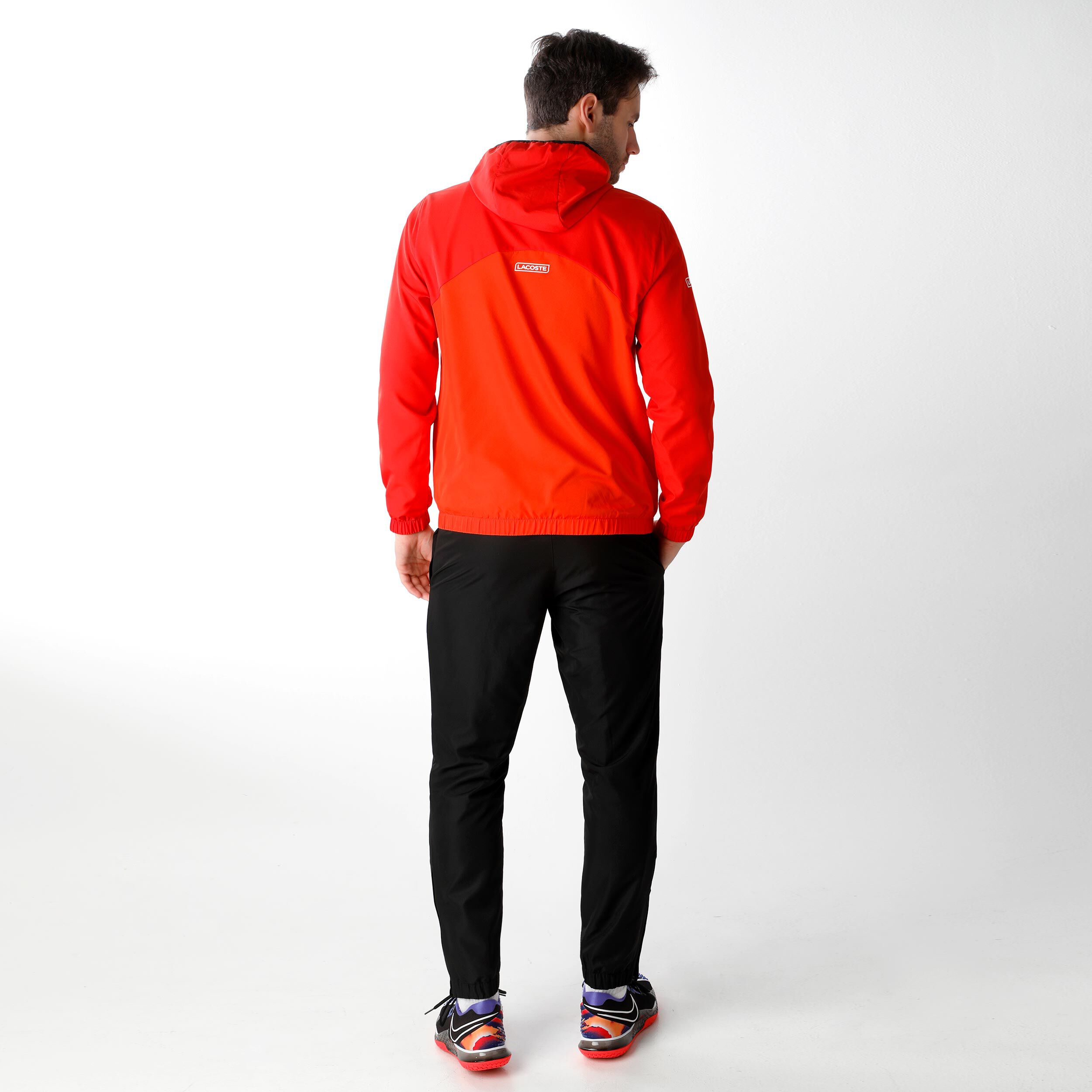 Survetement lacoste noir rouge cheap