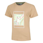 Quiet Please Bekleidung Quiet Please Wild Swirl Court T-Shirt Damen-Beige,Mehrfarbig