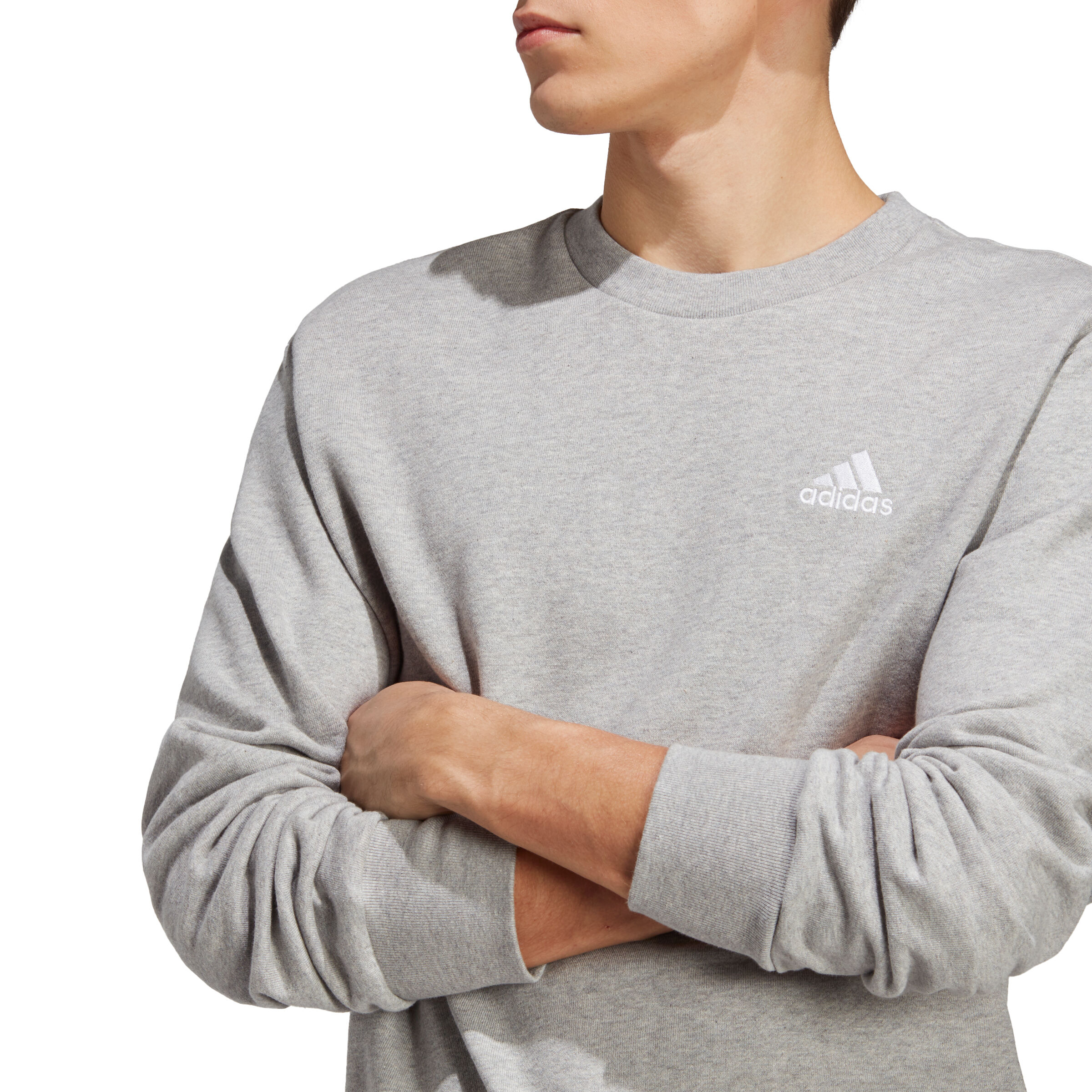 Essentials French Terry Embroidered Small Logo Sweatshirt Herren Grau