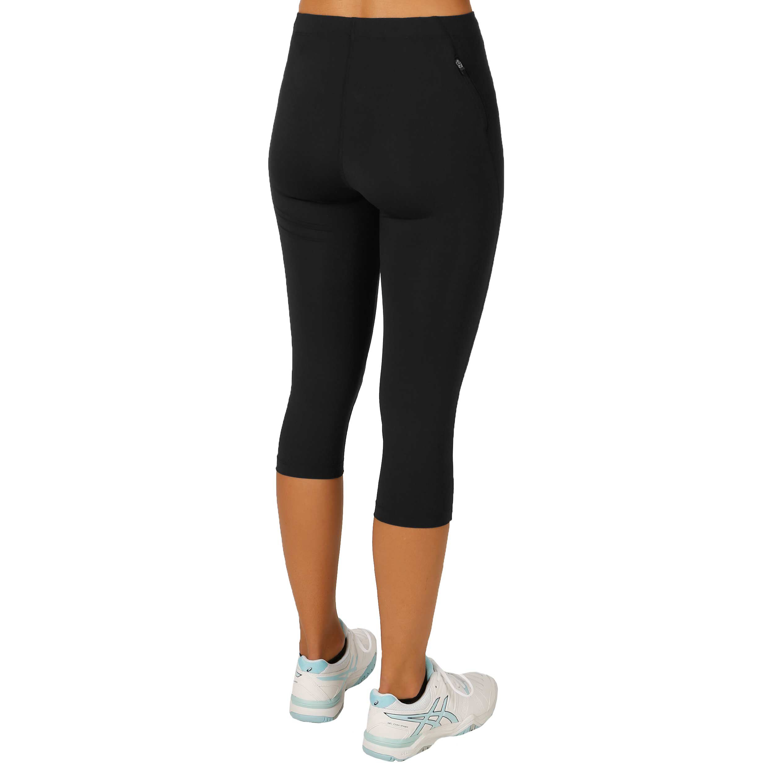ASICS Stripe Knee Tight Capri Hose Damen Schwarz Grun online kaufen Tennis Point DE
