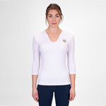 BIDI BADU Bekleidung BIDI BADU Crew V-Neck Longsleeve Damen-Weiß
