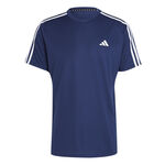 adidas Bekleidung adidas Training Essential Base 3 Stripes T-Shirt Herren-Dunkelblau,Weiß