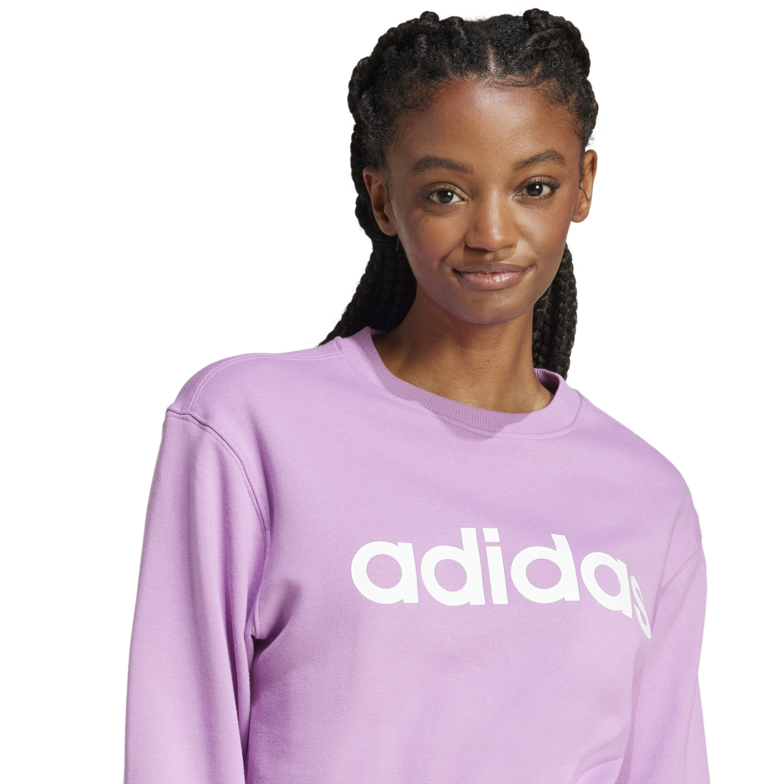 Linear French Terry Sweatshirt Damen Rosa